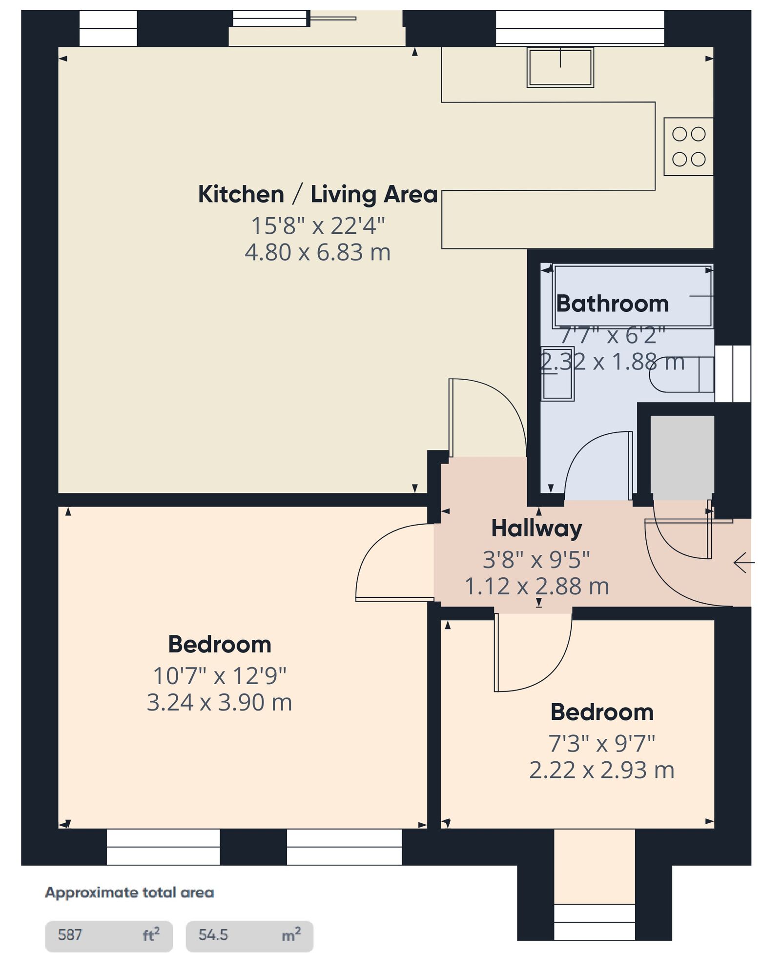 Floorplan of 2 bedroom Semi Detached Bungalow for sale, Millers Green, Harleston, Norfolk, IP20