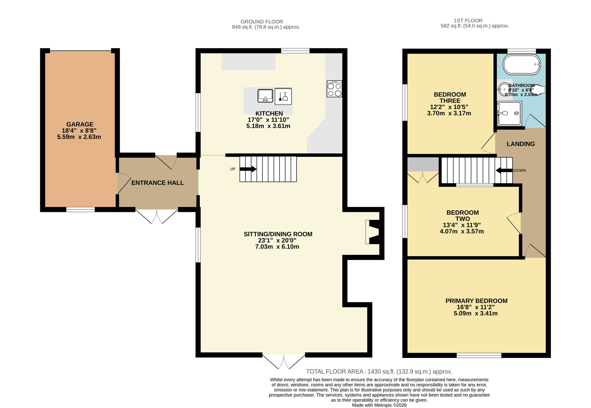 Floorplan of 3 bedroom Semi Detached House for sale, Church Close, Pulham St. Mary, Norfolk, IP21
