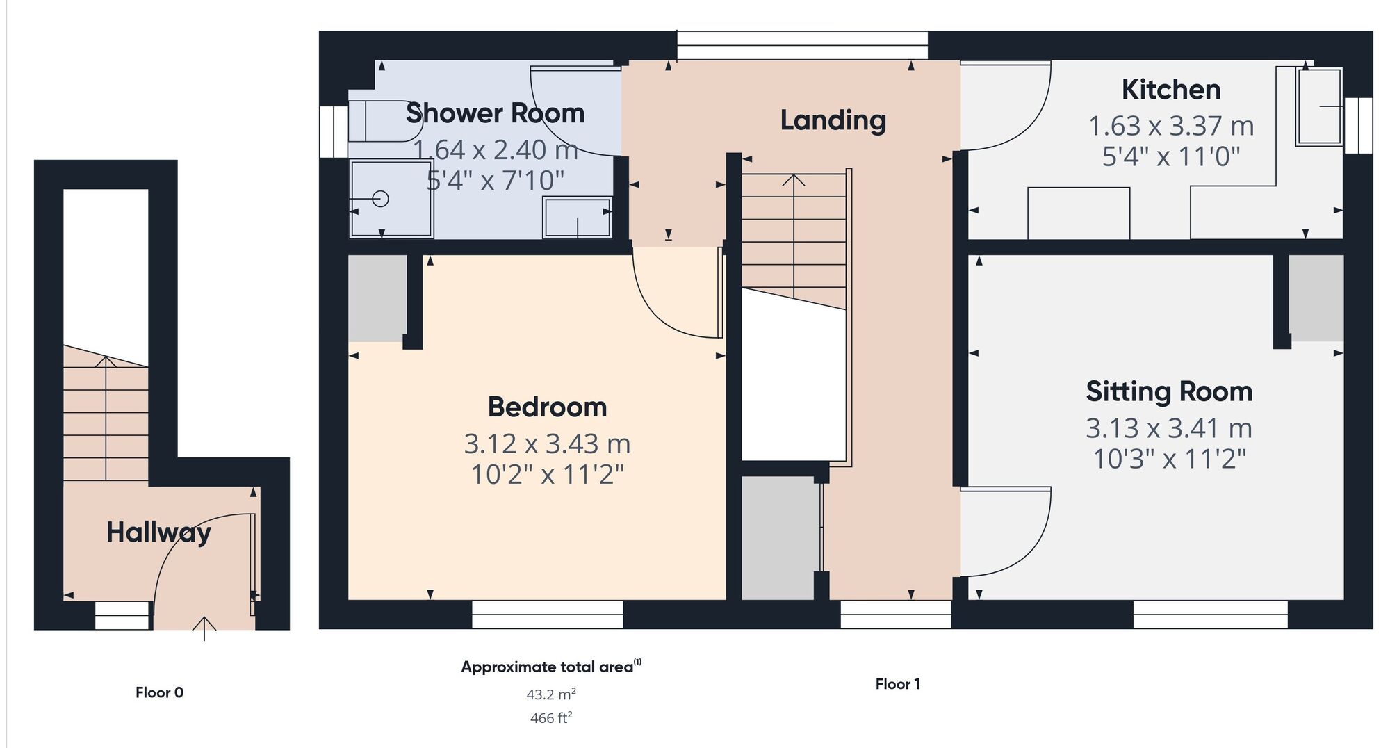 Floorplan of 1 bedroom Flat for sale, Queen Street, Stradbroke, Suffolk, IP21