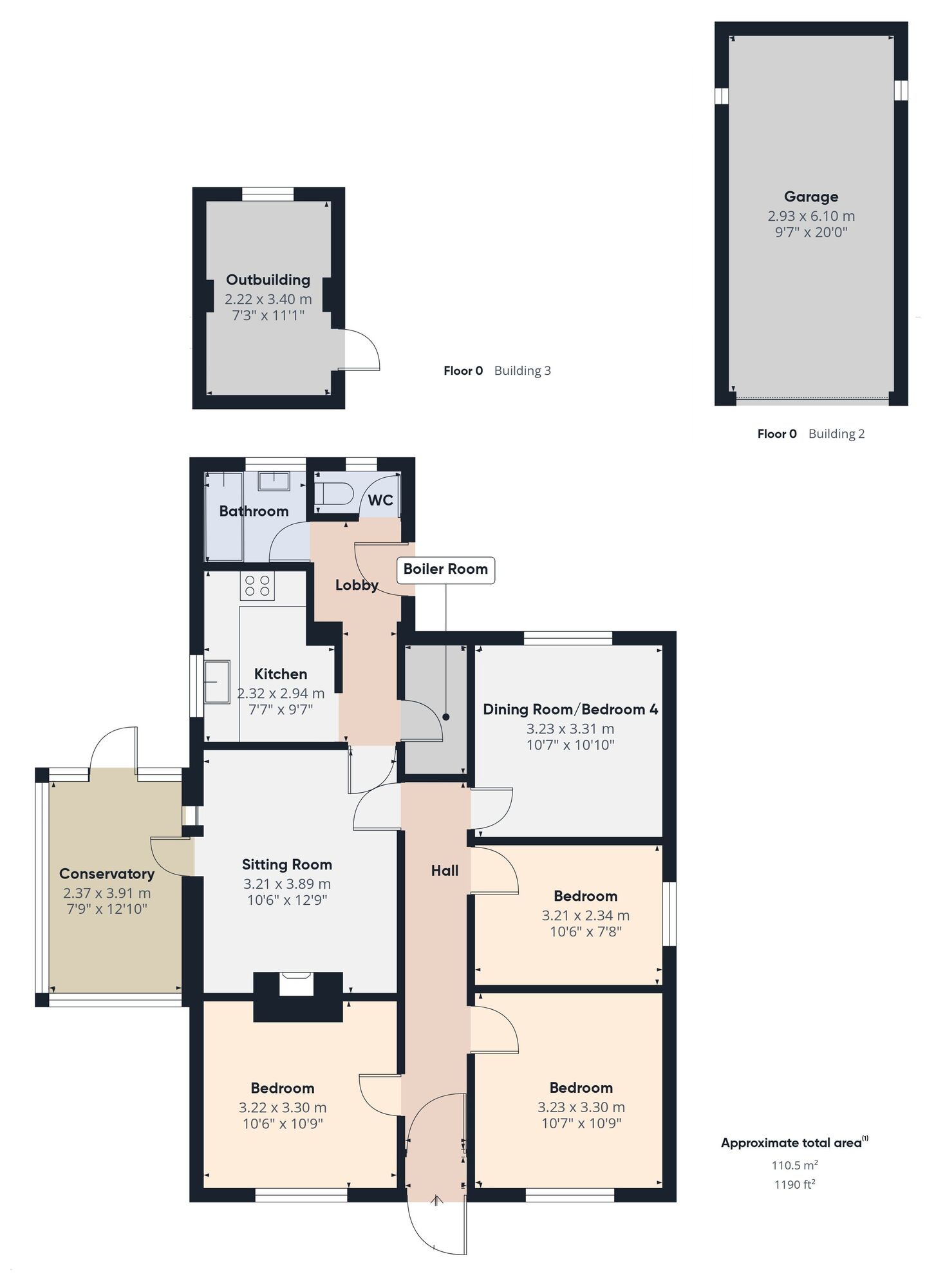 Floorplan of 3 bedroom Detached Bungalow for sale, High Road, Needham, Norfolk, IP20