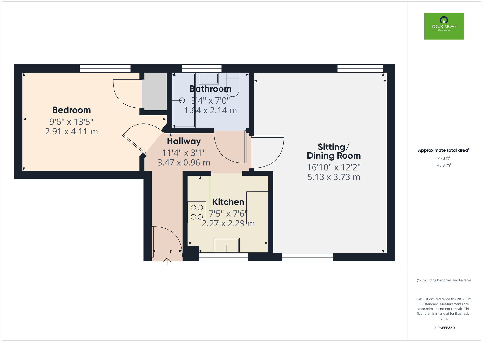 Floorplan of 1 bedroom Flat for sale, Malthouse Court, Harleston, Norfolk, IP20