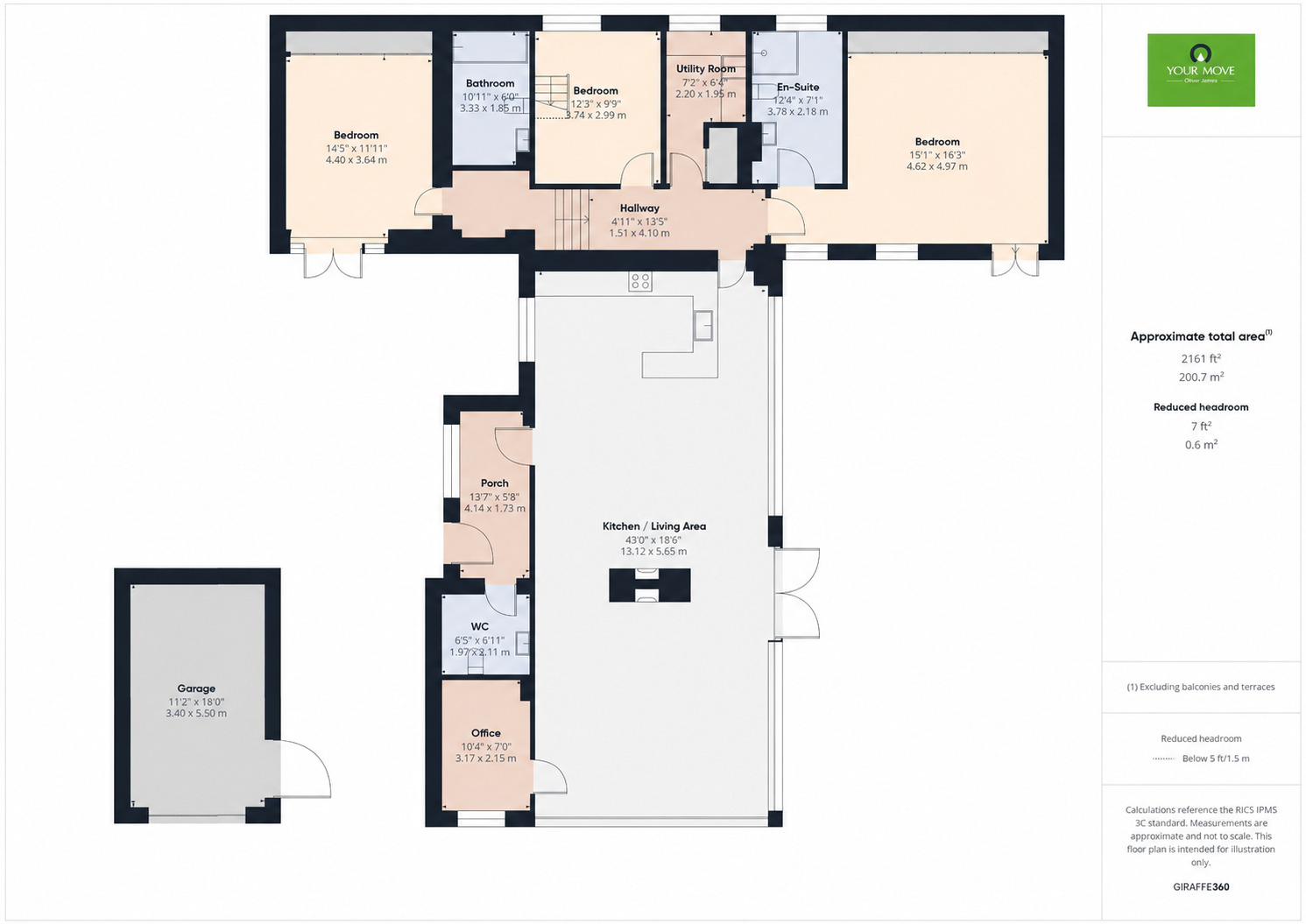 Floorplan of 3 bedroom Mid Terrace Bungalow for sale, Clintergate Road, Redenhall, Norfolk, IP20