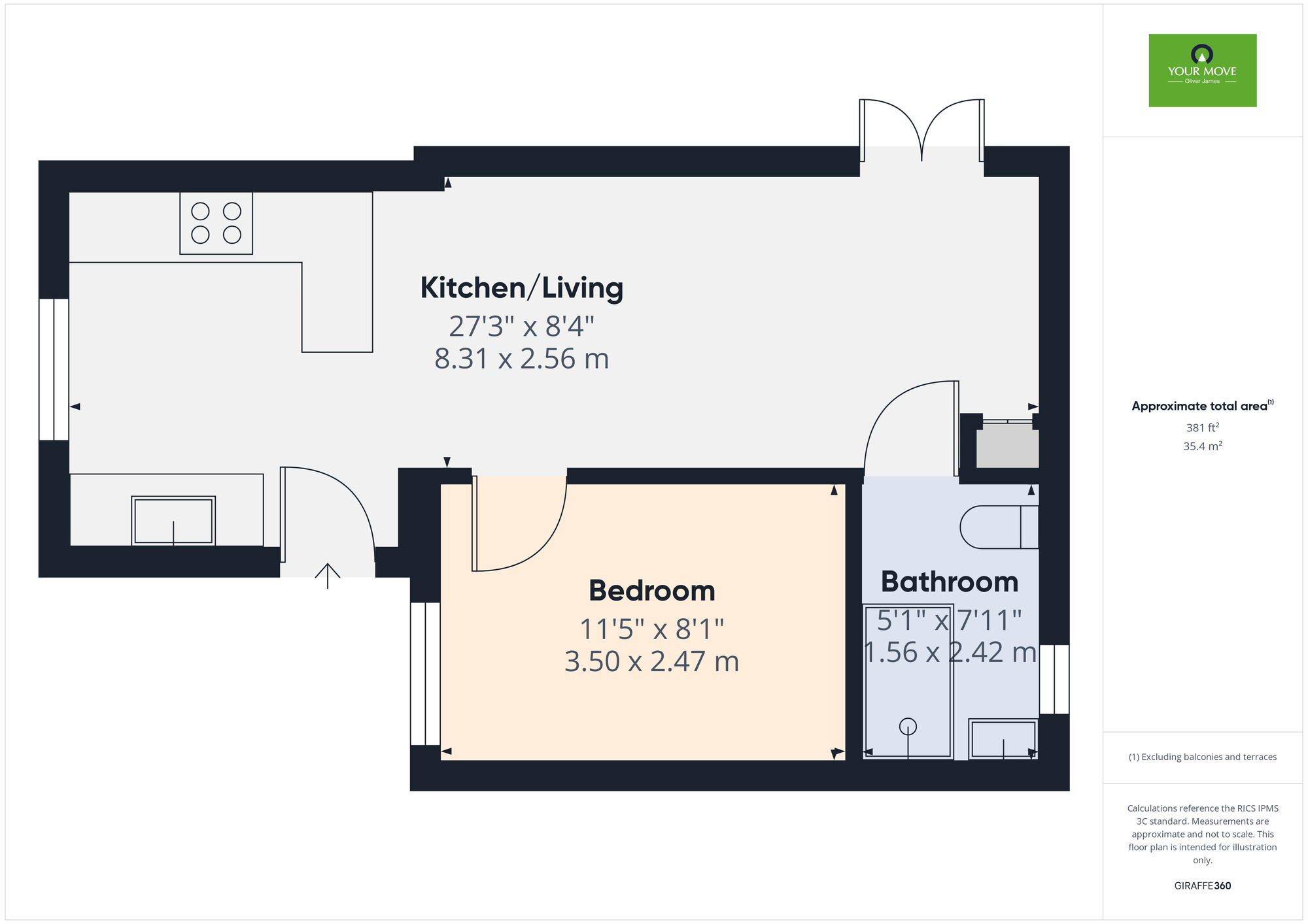 Floorplan of 1 bedroom Semi Detached Bungalow for sale, Tunbeck Road, Wortwell, Norfolk, IP20