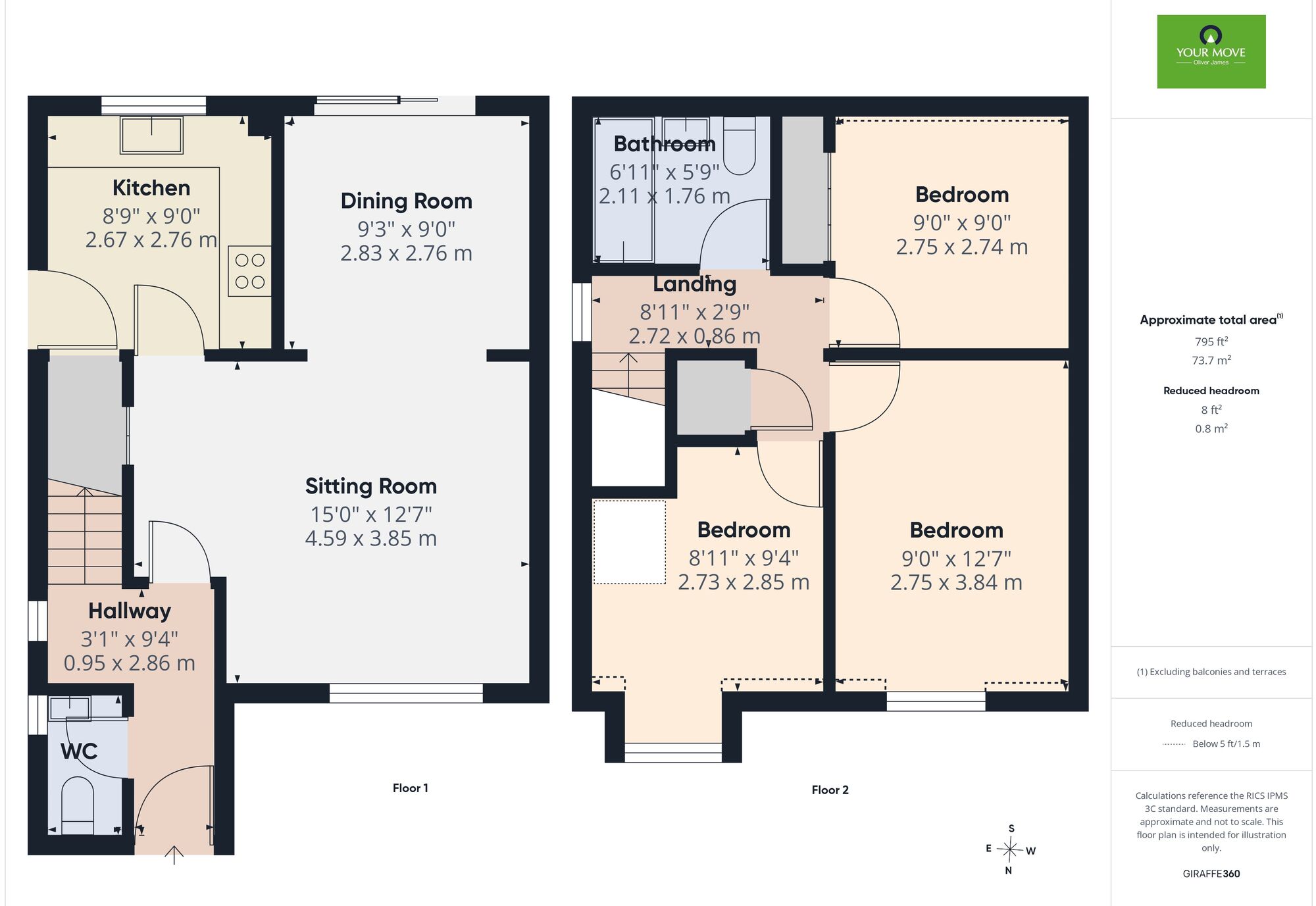 Floorplan of 3 bedroom Semi Detached House for sale, Constable Court, Harleston, Norfolk, IP20