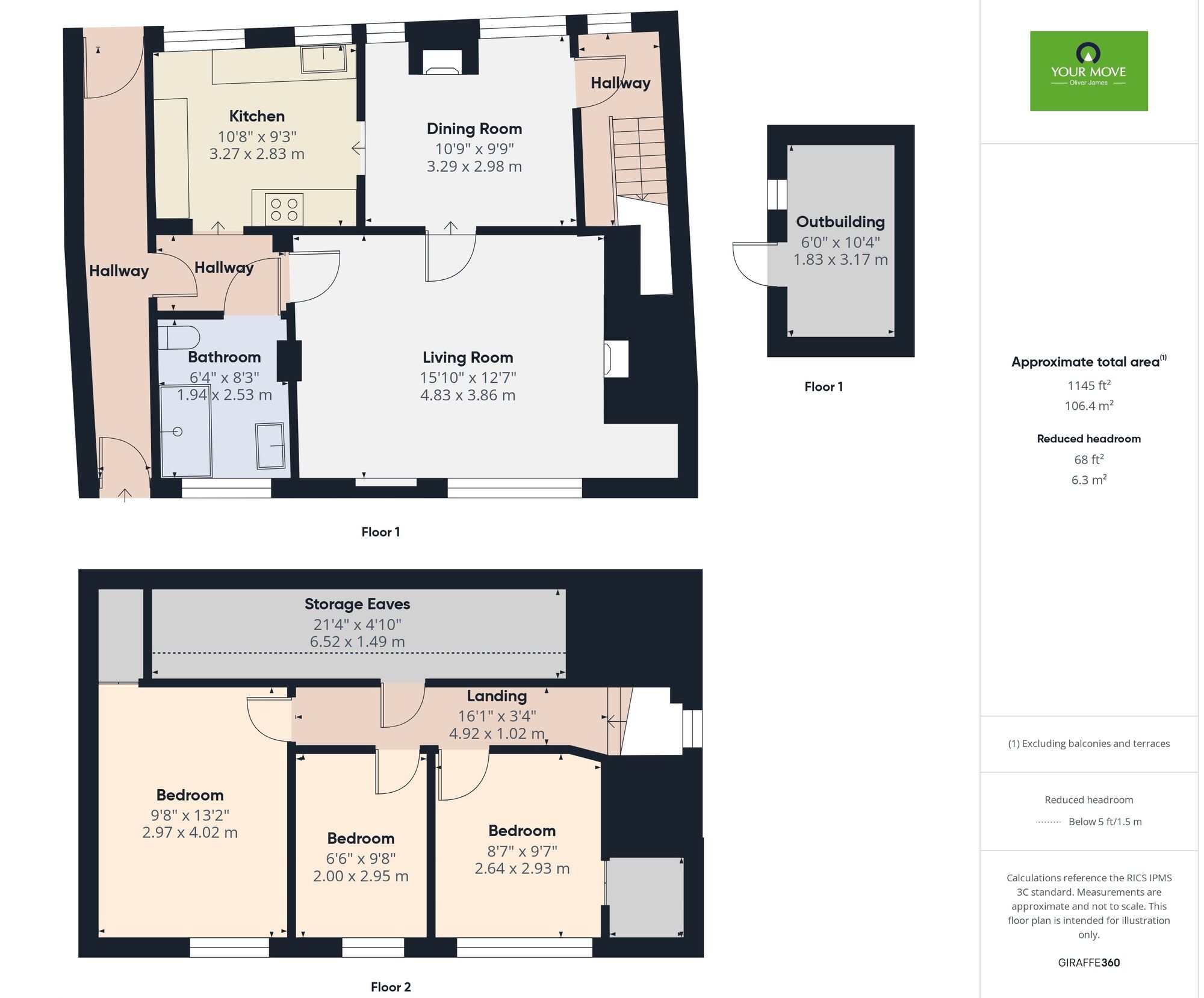 Floorplan of 3 bedroom Semi Detached Property for sale, The Street, Dickleburgh, Norfolk, IP21