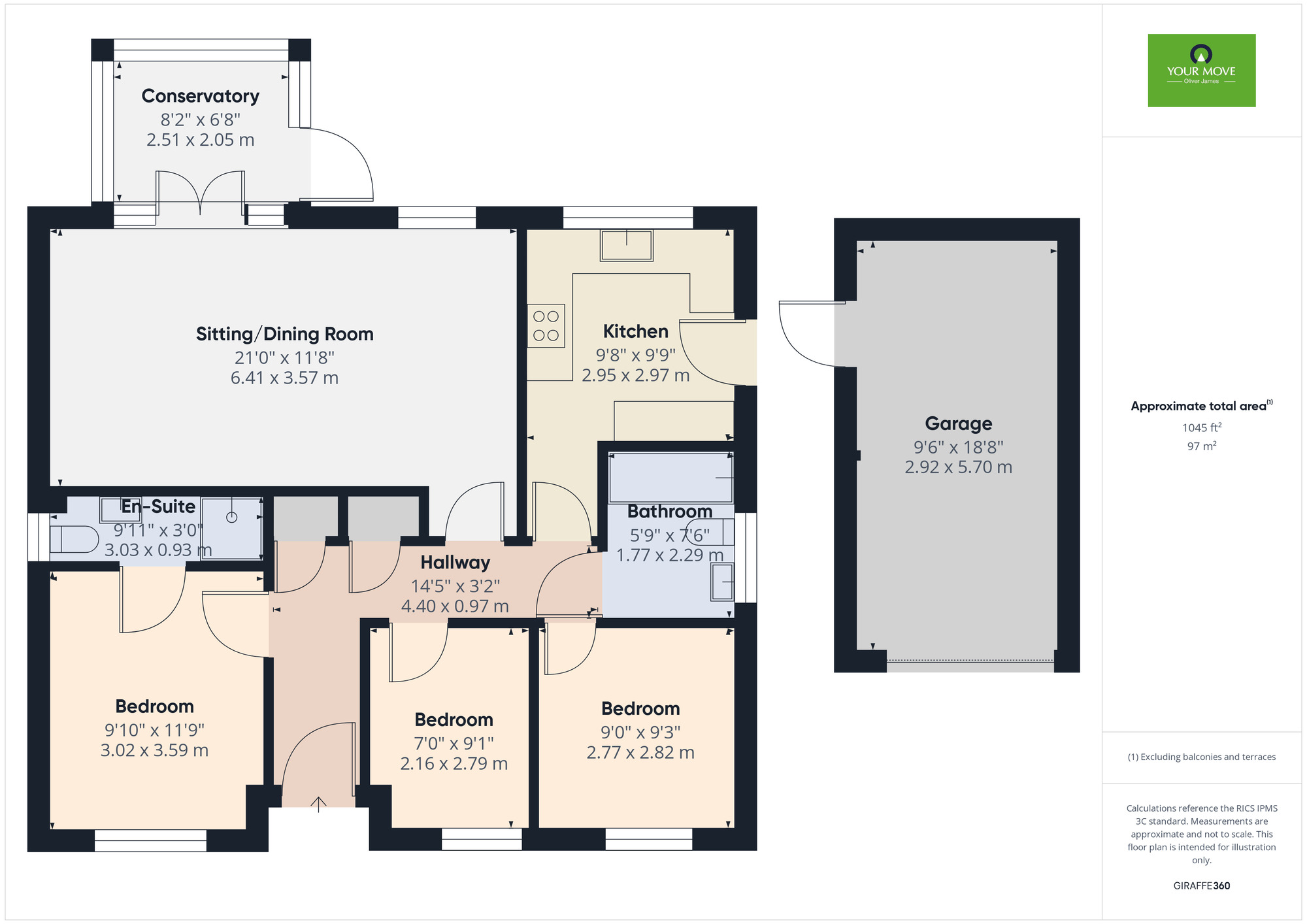 Floorplan of 3 bedroom Detached Bungalow for sale, Badger Close, Harleston, Norfolk, IP20