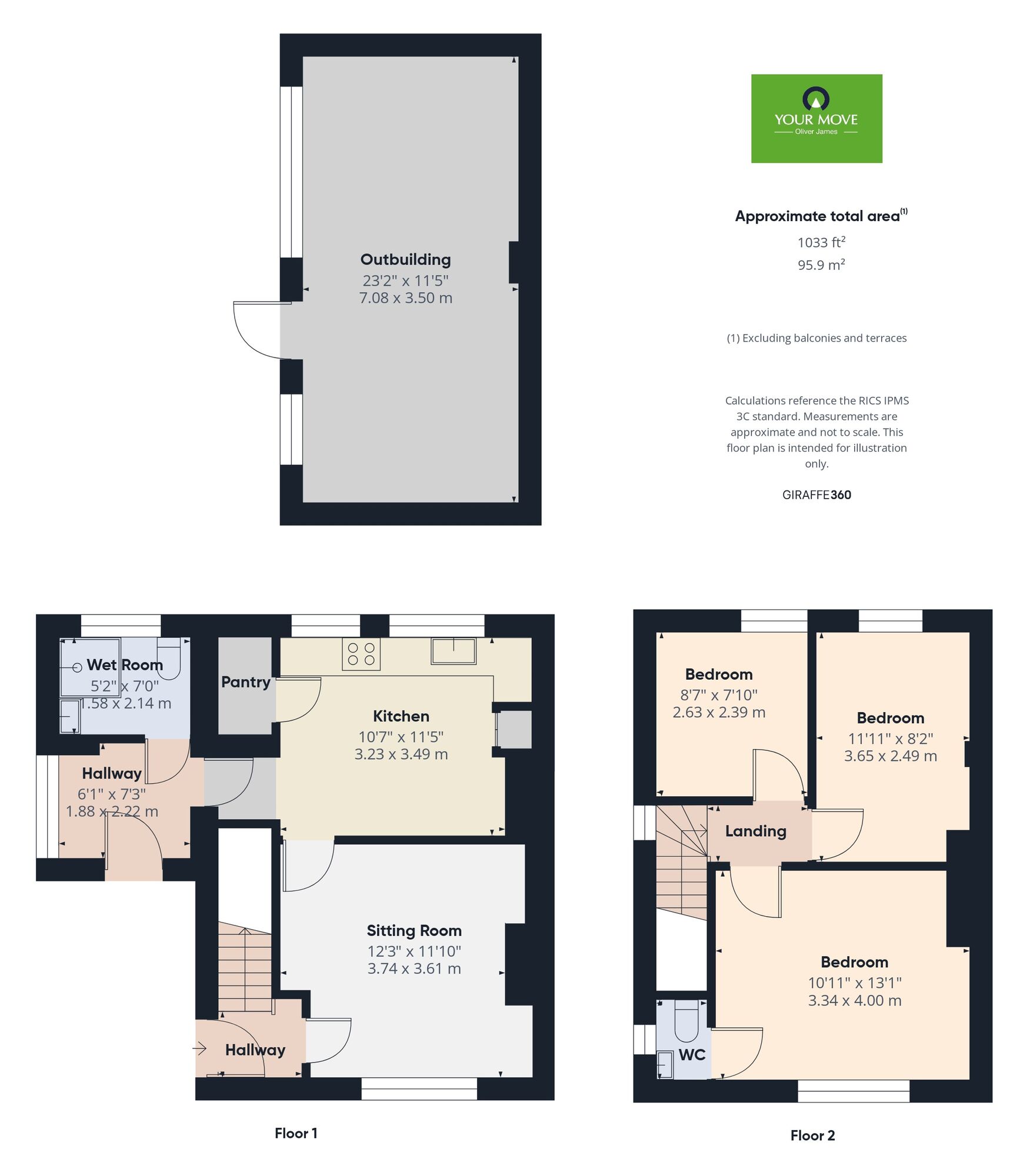 Floorplan of 3 bedroom End Terrace House for sale, Mendham, Harleston, Suffolk, IP20