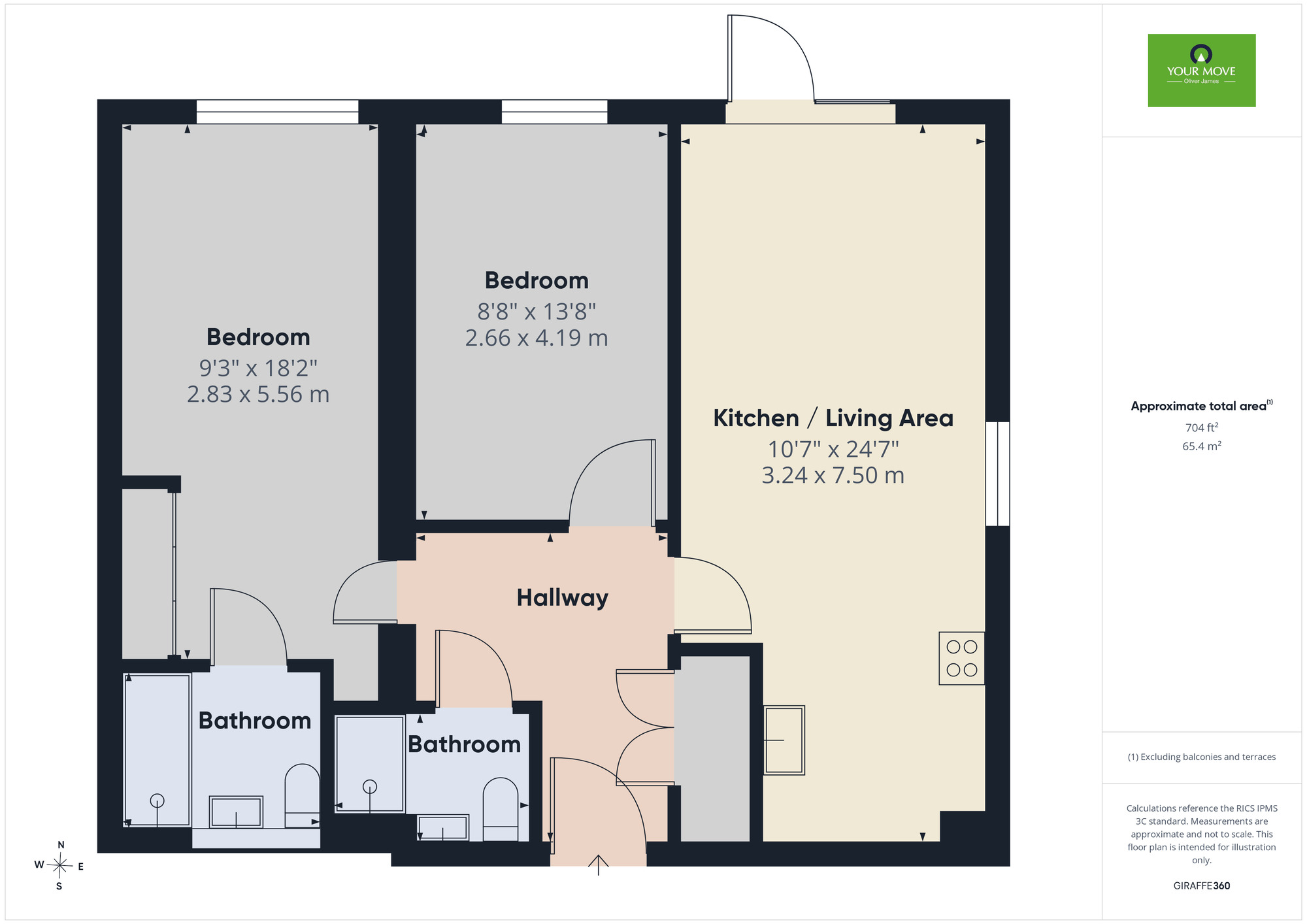 Floorplan of 2 bedroom Flat for sale, Waveney Court, Harleston, Norfolk, IP20