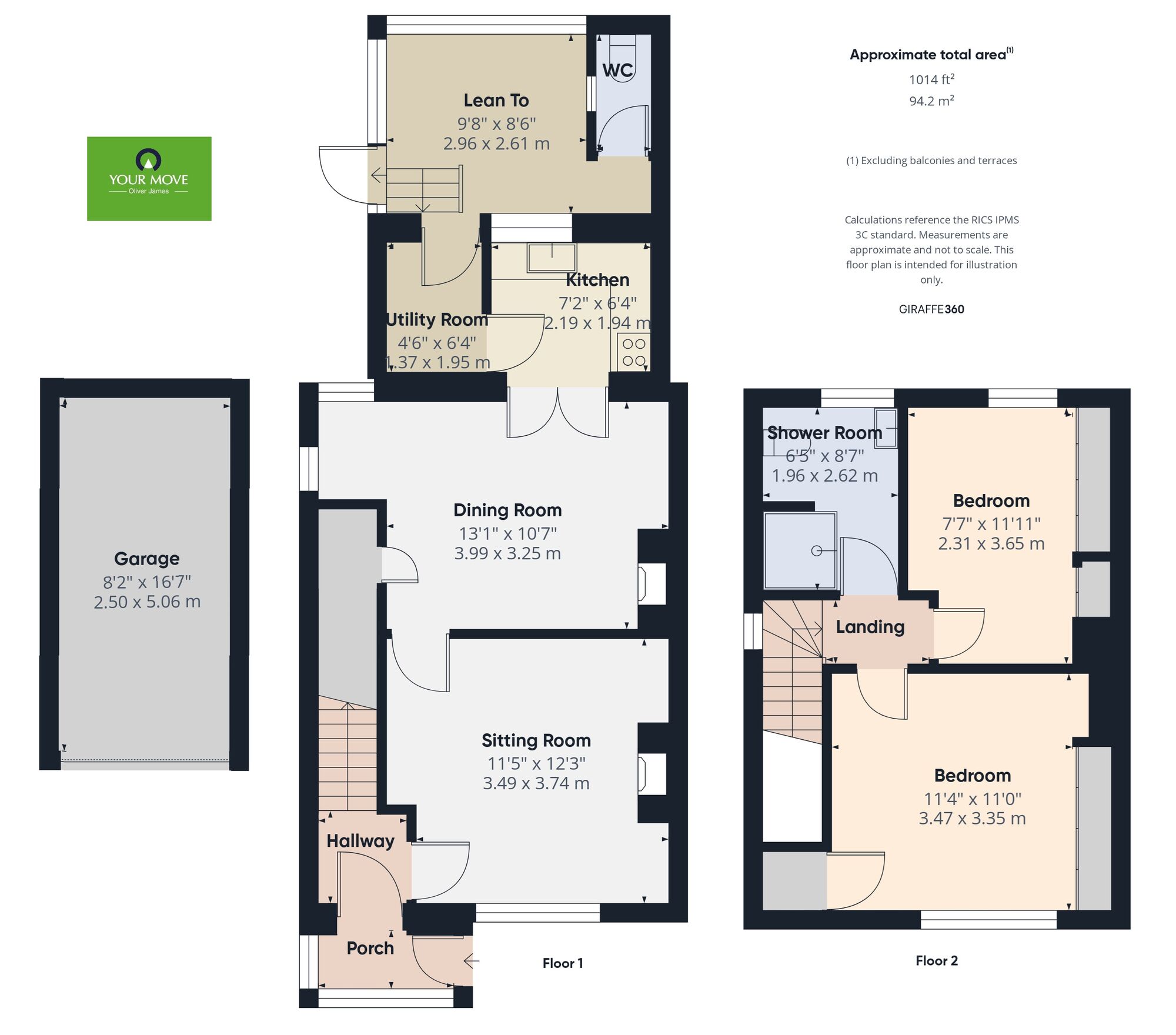 Floorplan of 2 bedroom Semi Detached House for sale, Shelton Hill, Stradbroke, Suffolk, IP21