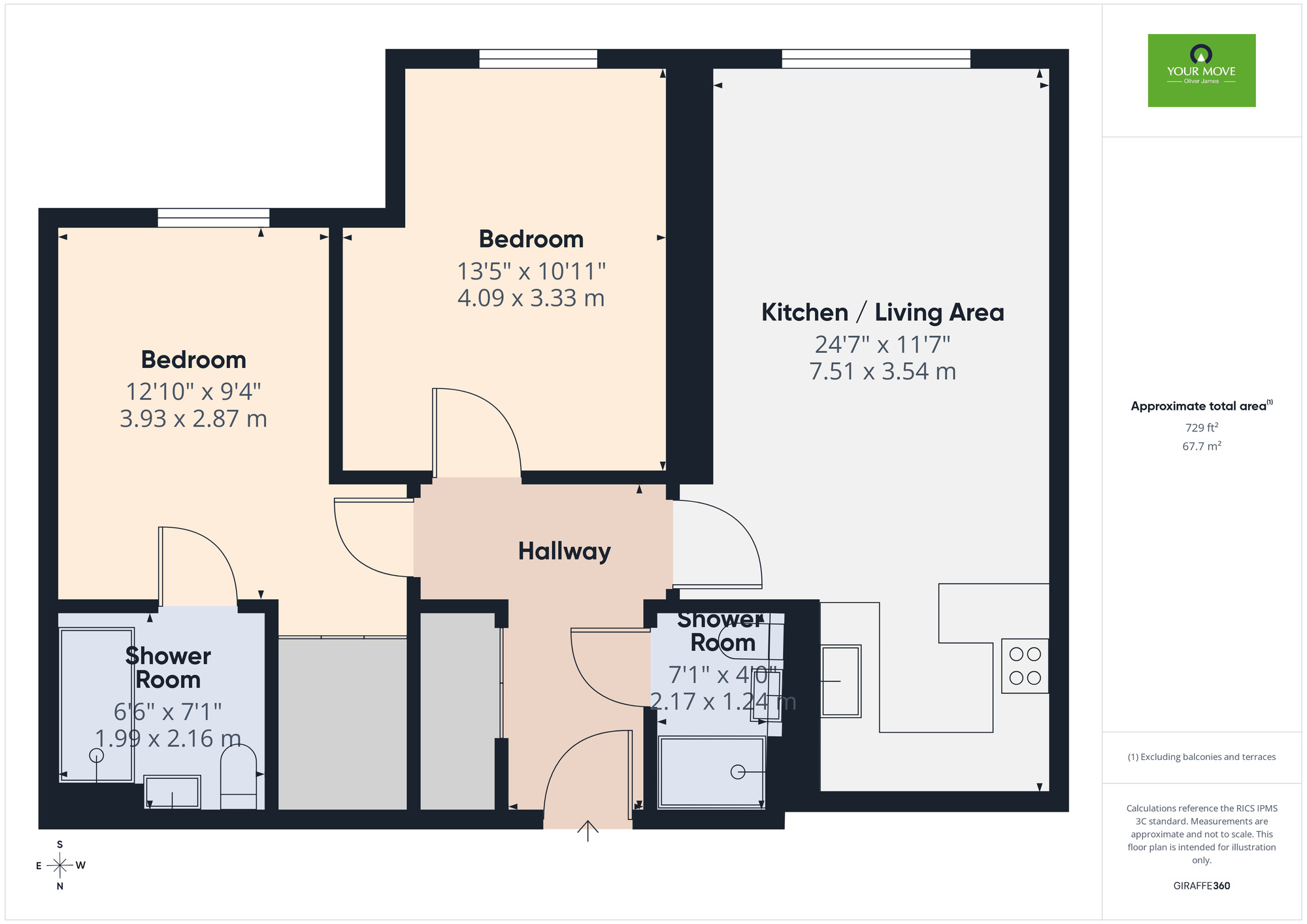 Floorplan of 2 bedroom Flat for sale, Waveney Court, Harleston, Norfolk, IP20