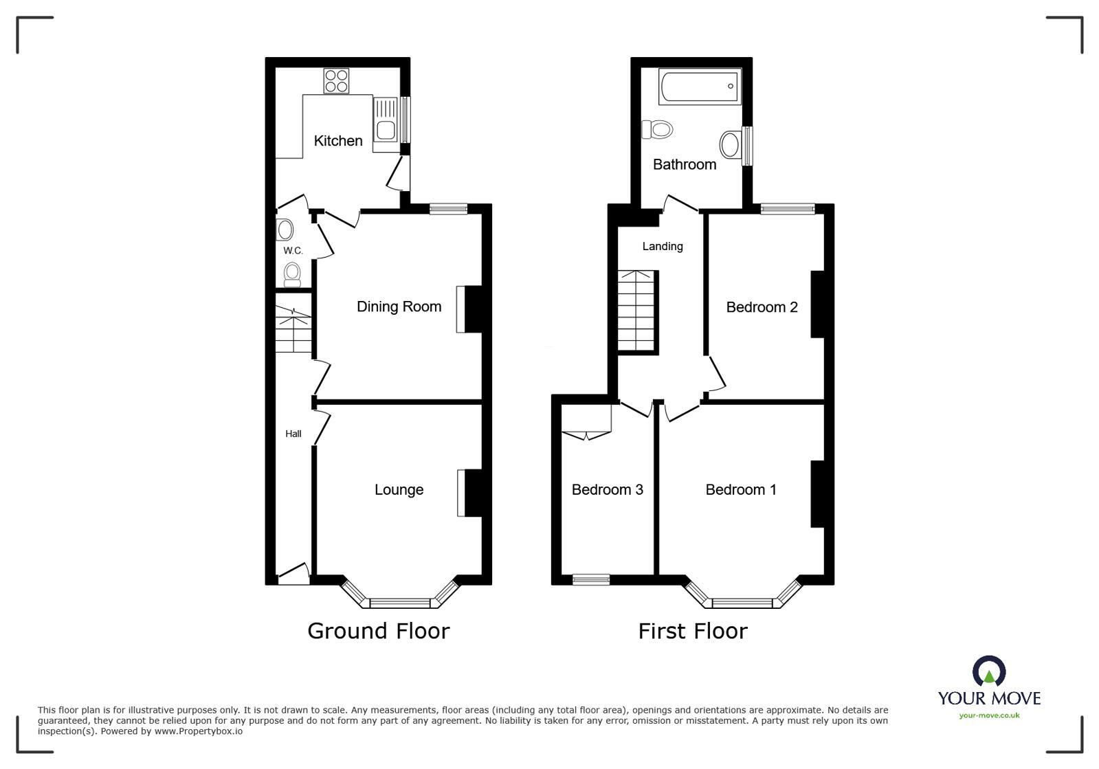Floorplan of 3 bedroom Mid Terrace House for sale, Gregory Street, Ilkeston, Derbyshire, DE7