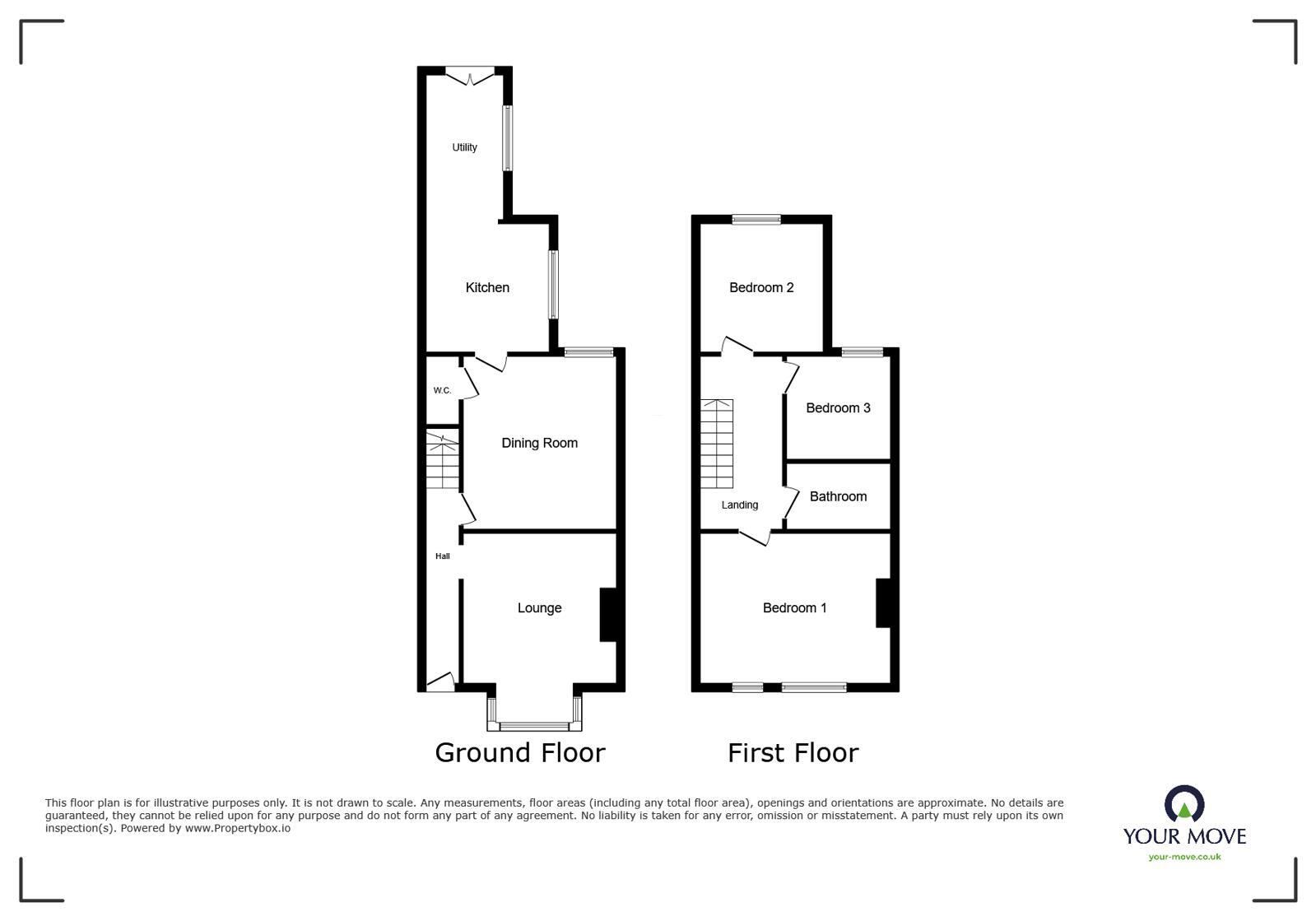 Floorplan of 3 bedroom Mid Terrace House for sale, Bristol Road, Ilkeston, DE7