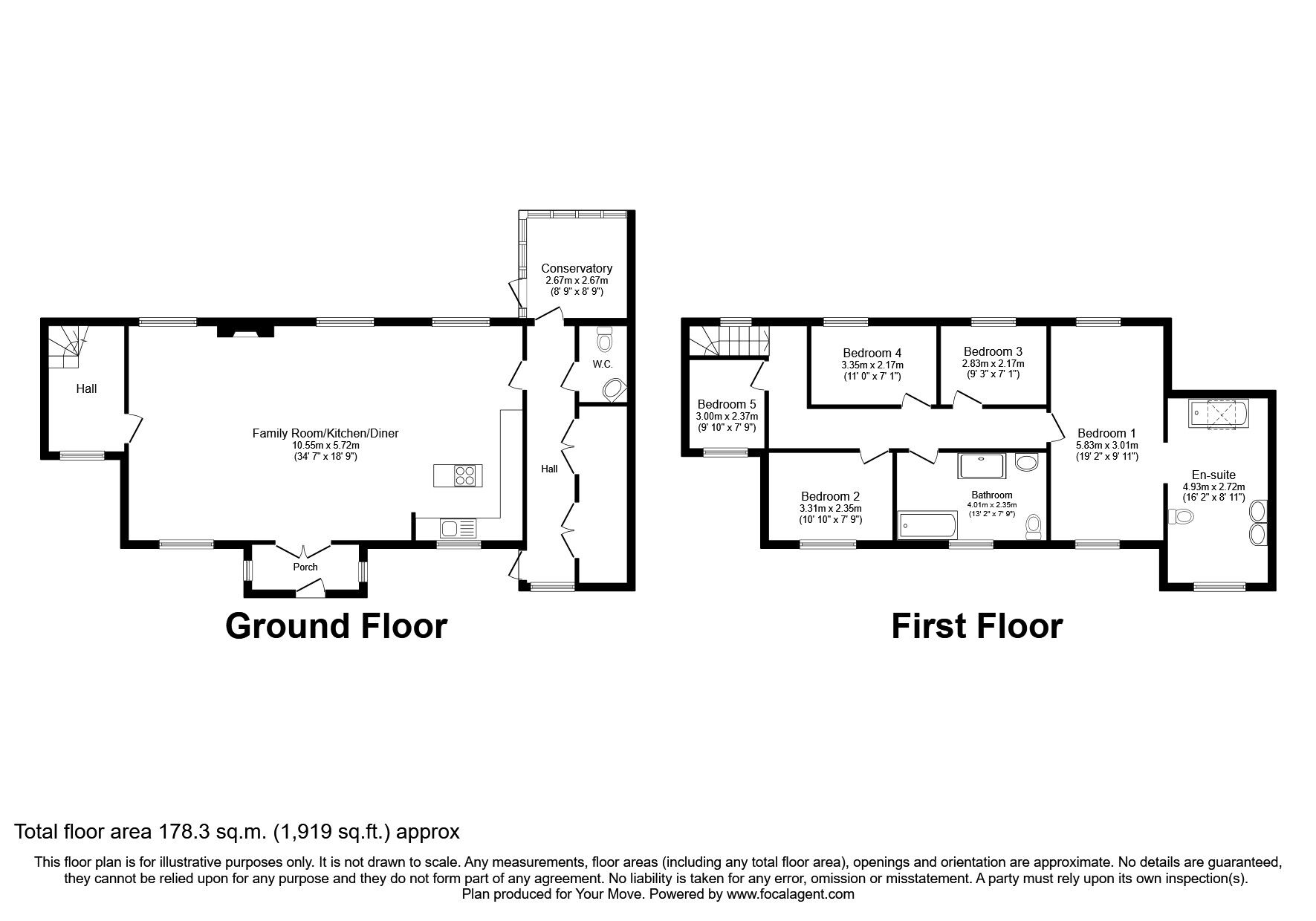 Floorplan of 4 bedroom Link Detached House for sale, The Moor, Dale Abbey, Ilkeston, DE7