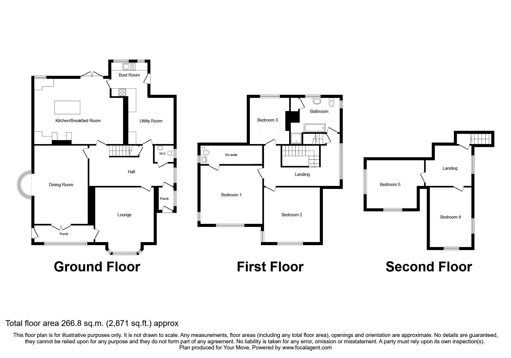 Floorplan of 5 bedroom Detached House for sale, Wharncliffe Road, Ilkeston, Derbyshire, DE7