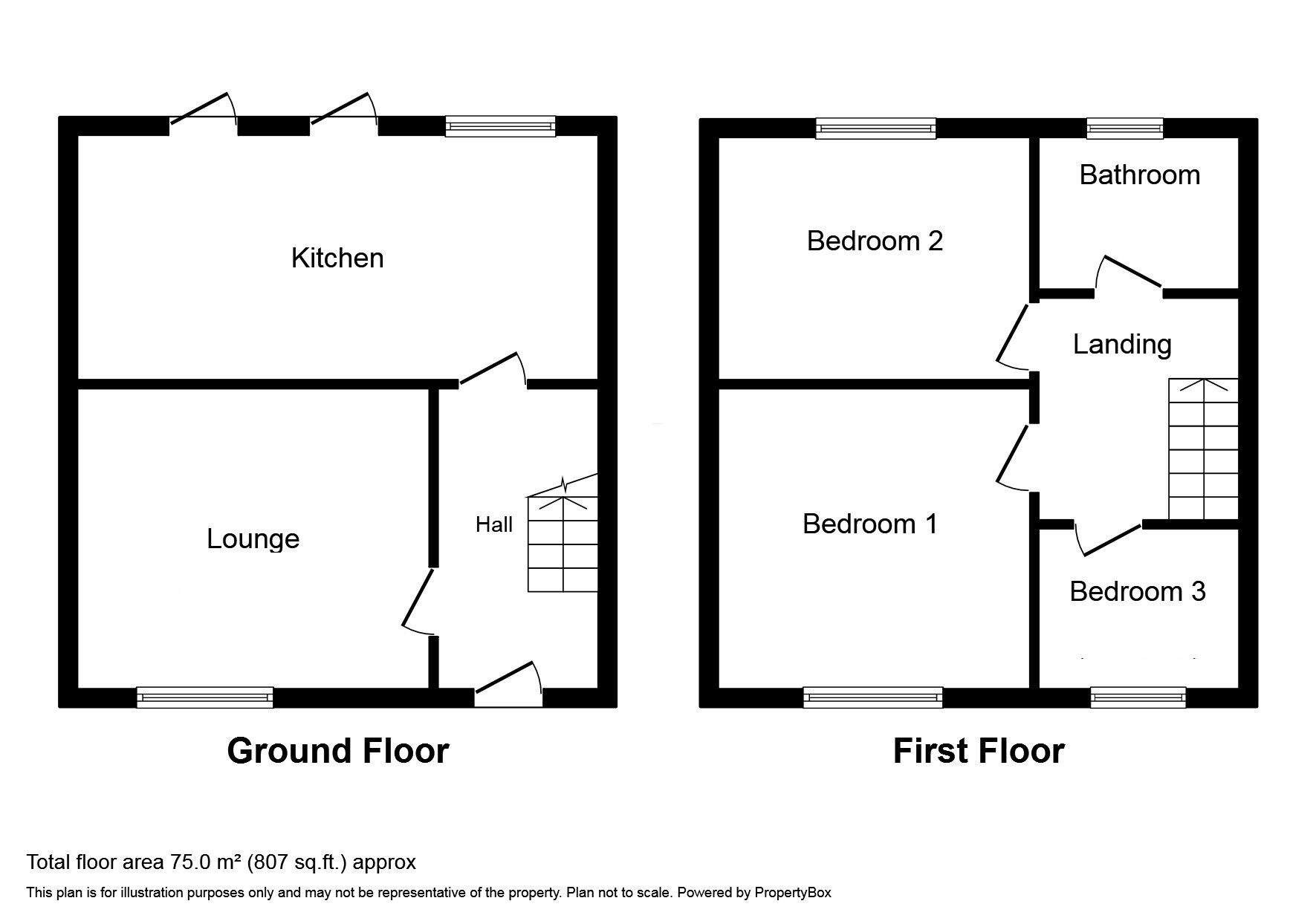 Floorplan of 3 bedroom Detached House for sale, Cotmanhay Road, Ilkeston, Derbyshire, DE7