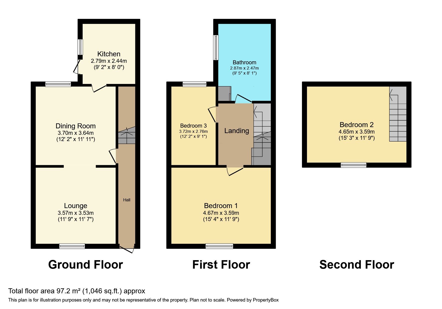 Floorplan of 3 bedroom Mid Terrace House for sale, Station Road, Ilkeston, Derbyshire, DE7