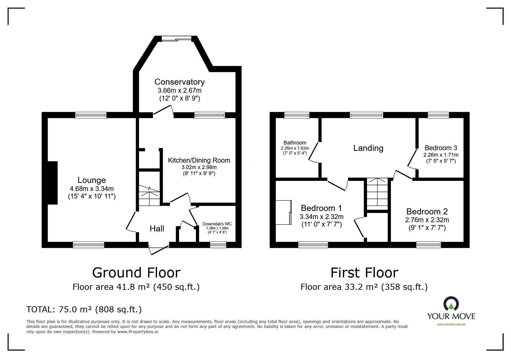 Floorplan of 3 bedroom Mid Terrace House for sale, Derwent Avenue, Ilkeston, Derbyshire, DE7