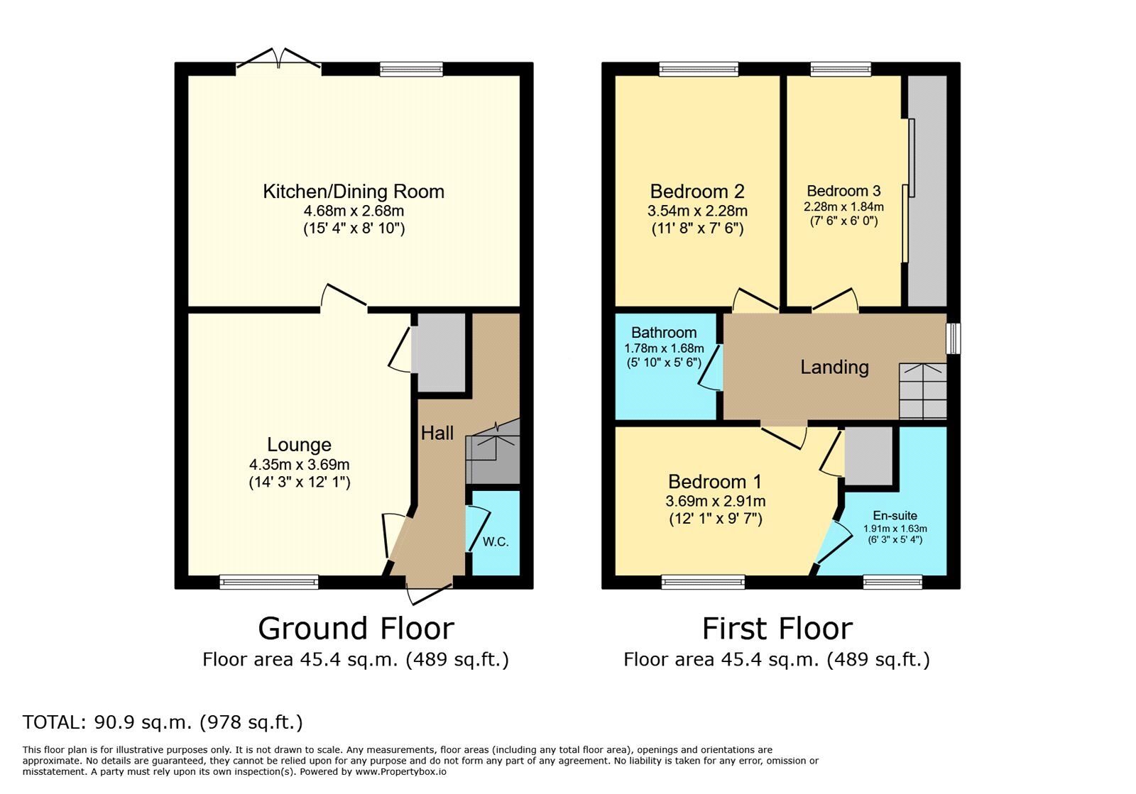 Floorplan of 3 bedroom Semi Detached House for sale, Comery Close, Ilkeston, Derbyshire, DE7