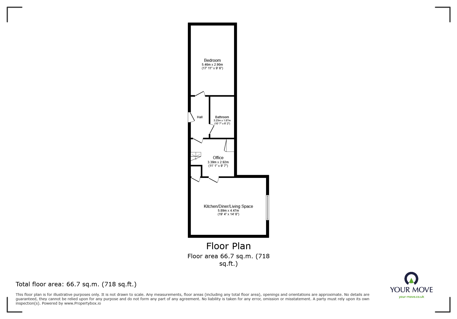 Floorplan of 1 bedroom  Flat for sale, South Street, Ilkeston, Derbyshire, DE7