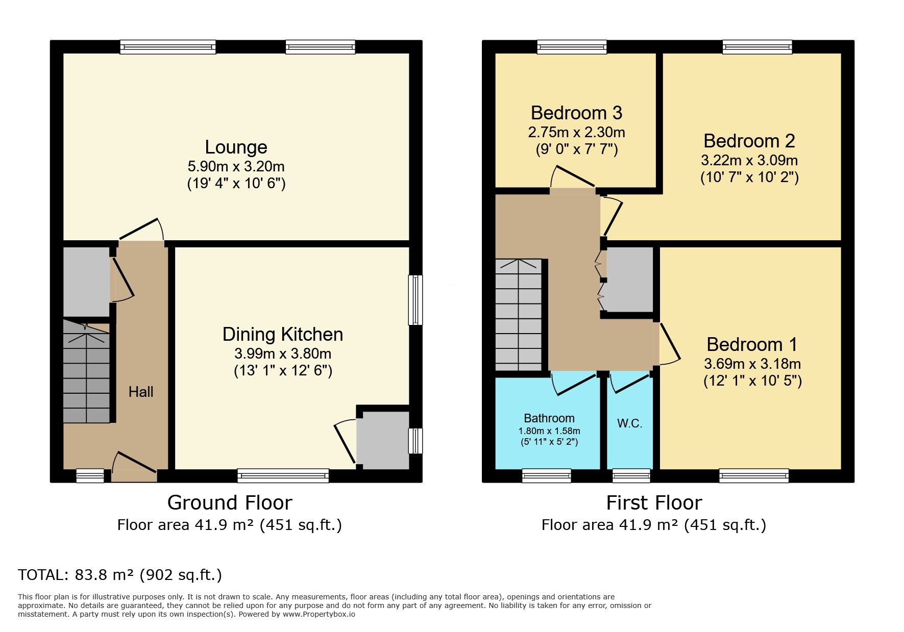 Floorplan of 3 bedroom Semi Detached House for sale, Oliver Road, Ilkeston, Derbyshire, DE7
