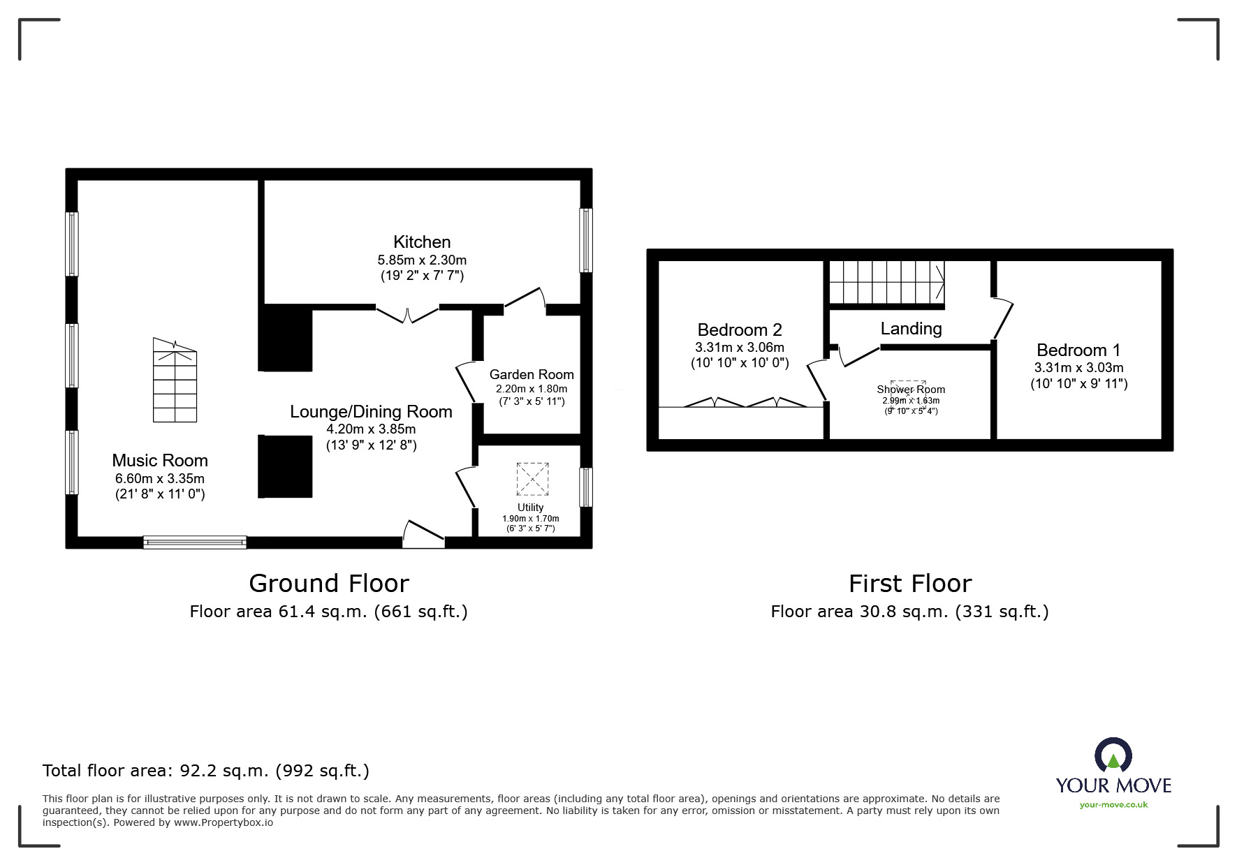 Floorplan of 2 bedroom Detached House for sale, Little Hallam Lane, Ilkeston, Derbyshire, DE7