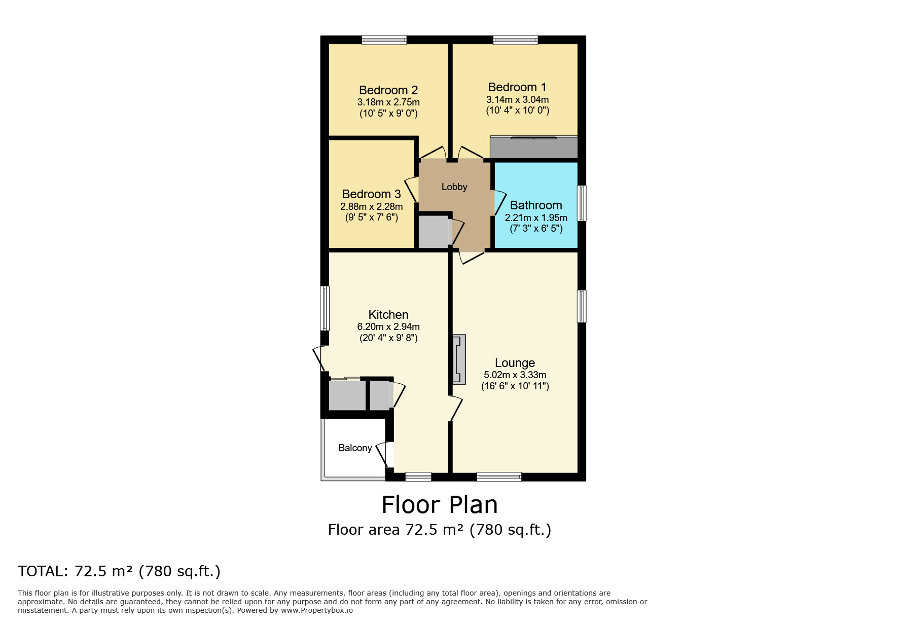 Floorplan of 3 bedroom Detached Bungalow for sale, Wortley Close, Ilkeston, Derbyshire, DE7