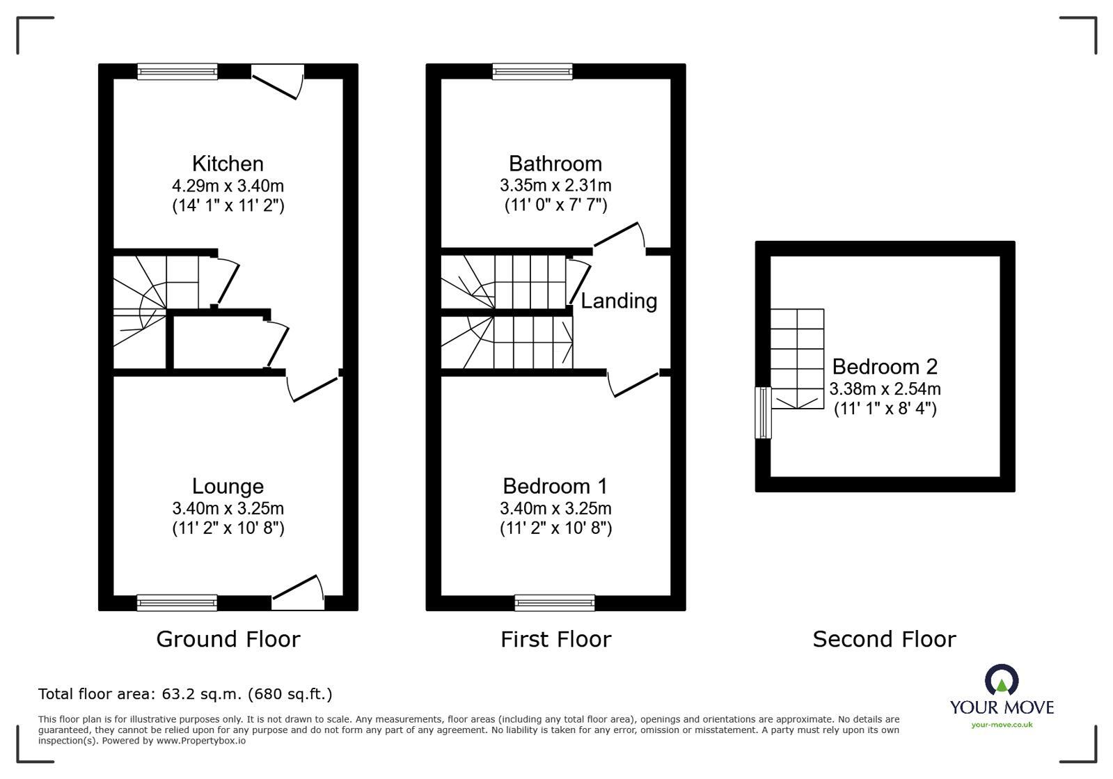 Floorplan of 2 bedroom End Terrace House to rent, Thorpe Street, Ilkeston, Derbyshire, DE7