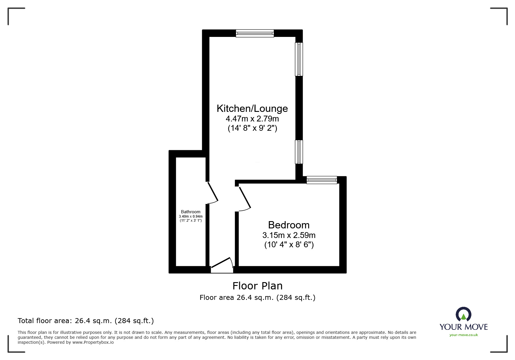 Floorplan of 1 bedroom  Flat to rent, St. Mary Street, Ilkeston, Derbyshire, DE7