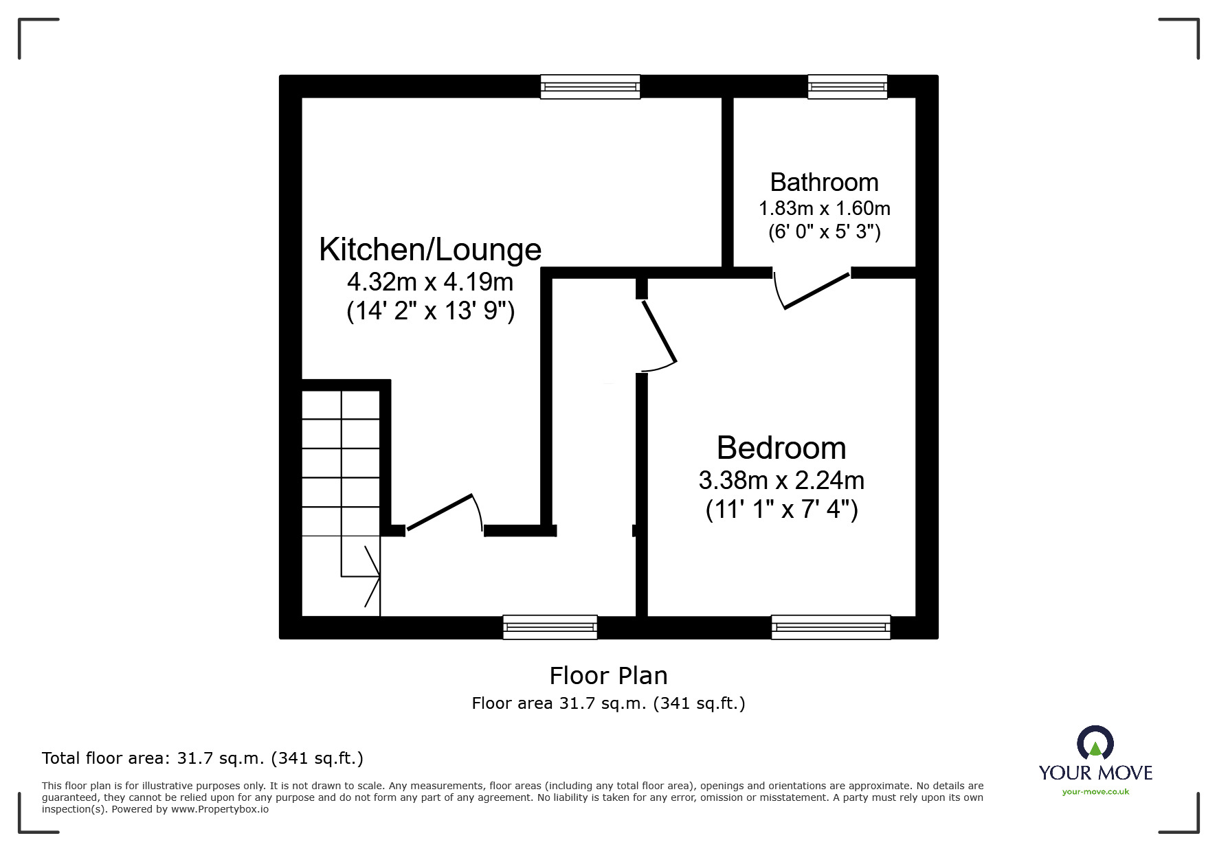 Floorplan of 1 bedroom  Flat to rent, St. Mary Street, Ilkeston, Derbyshire, DE7