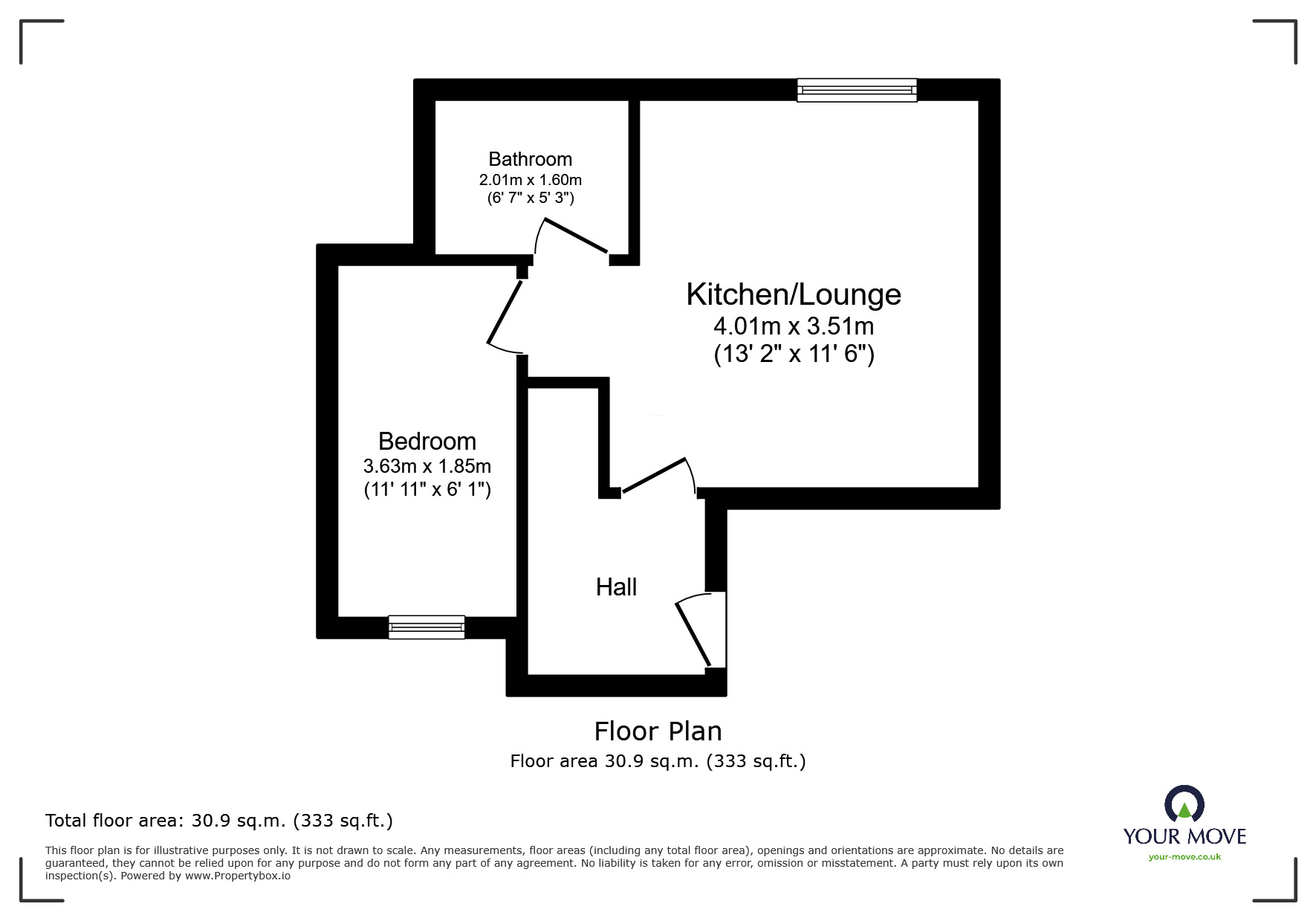 Floorplan of 1 bedroom  Flat to rent, St. Mary Street, Ilkeston, Derbyshire, DE7