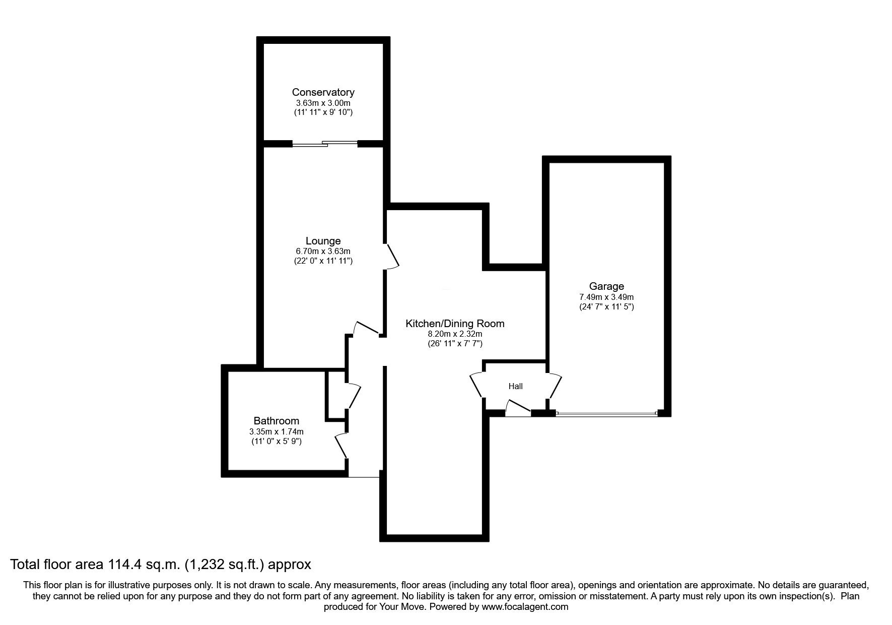Floorplan of 2 bedroom Detached House for sale, Chatsworth Court, West Hallam, Derbyshire, DE7