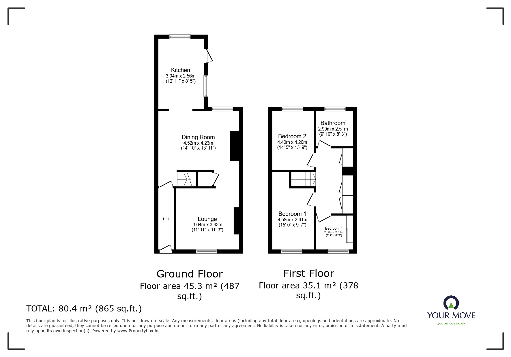 Floorplan of 3 bedroom Mid Terrace House for sale, Wesley Street, Ilkeston, Derbyshire, DE7
