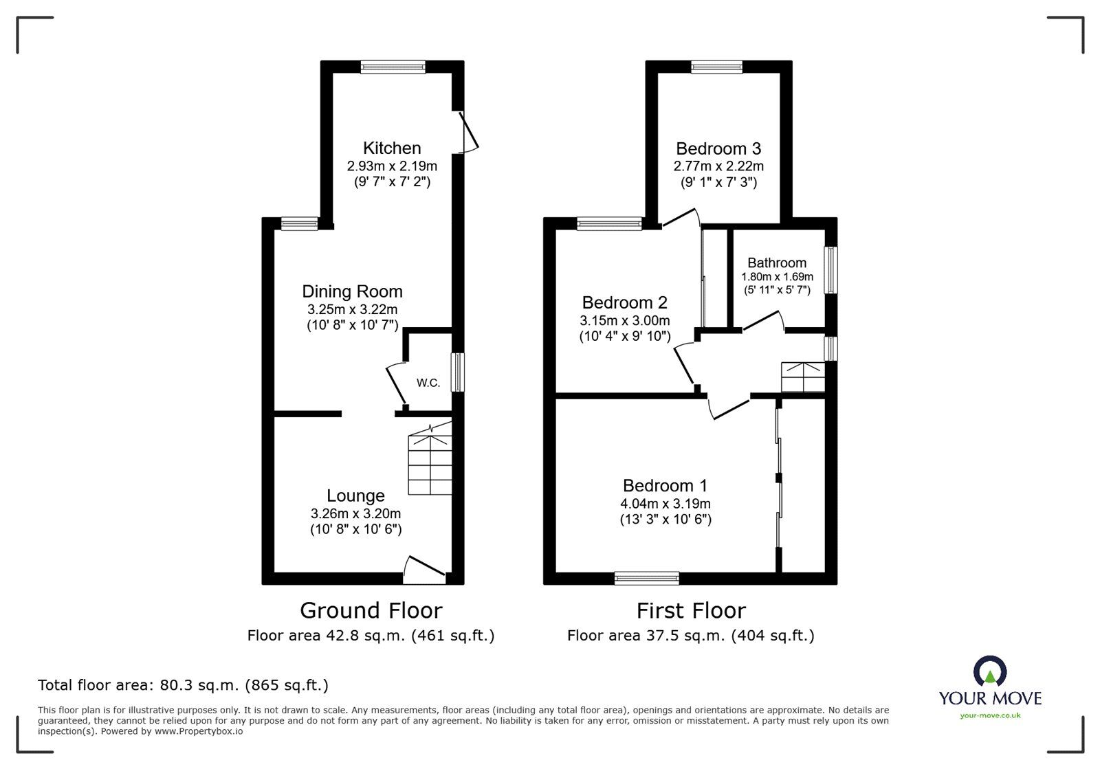 Floorplan of 3 bedroom Semi Detached House for sale, Derbyshire Drive, Ilkeston, Derbyshire, DE7