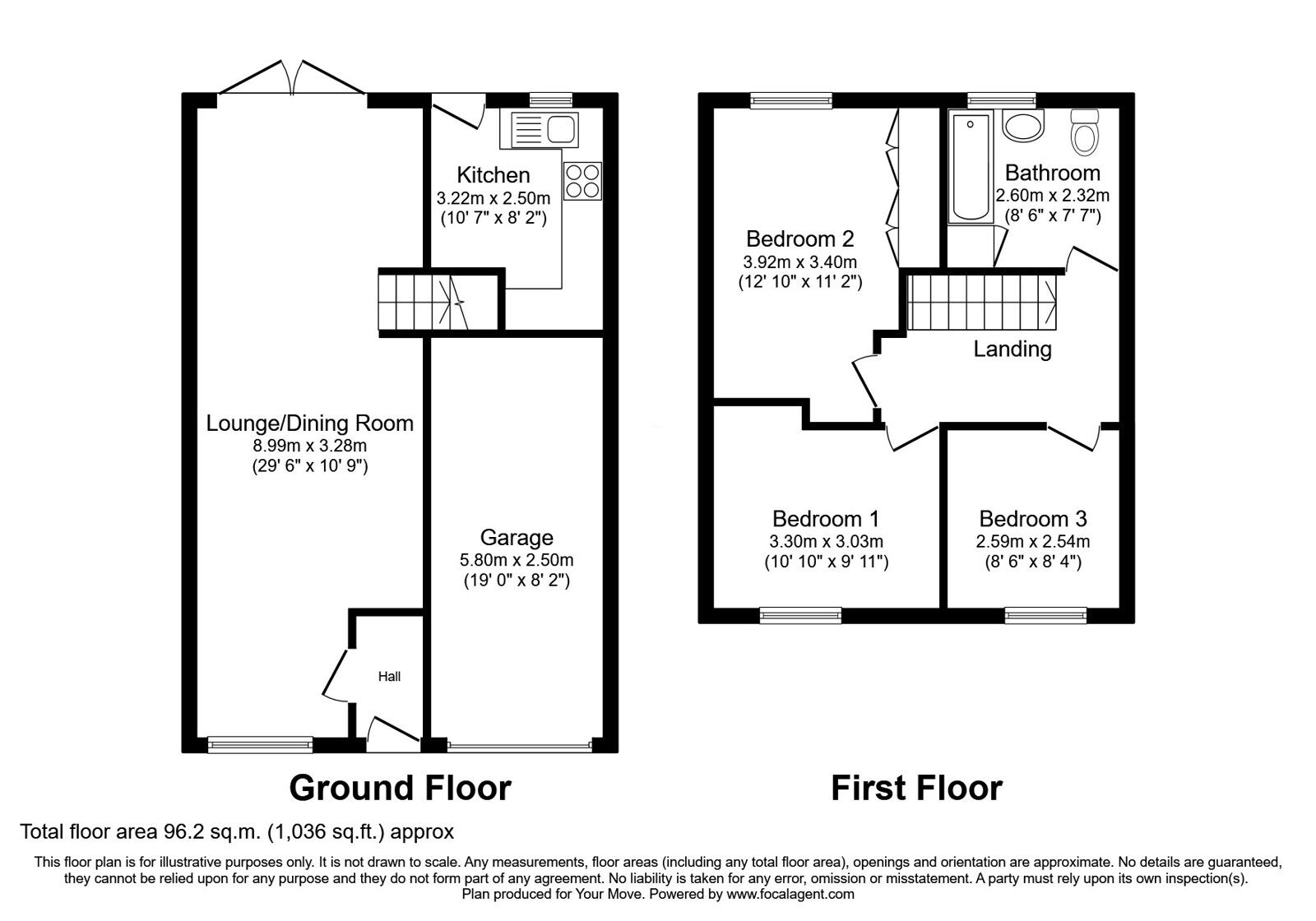 Floorplan of 3 bedroom Detached House for sale, Burnham Close, West Hallam, Derbyshire, DE7