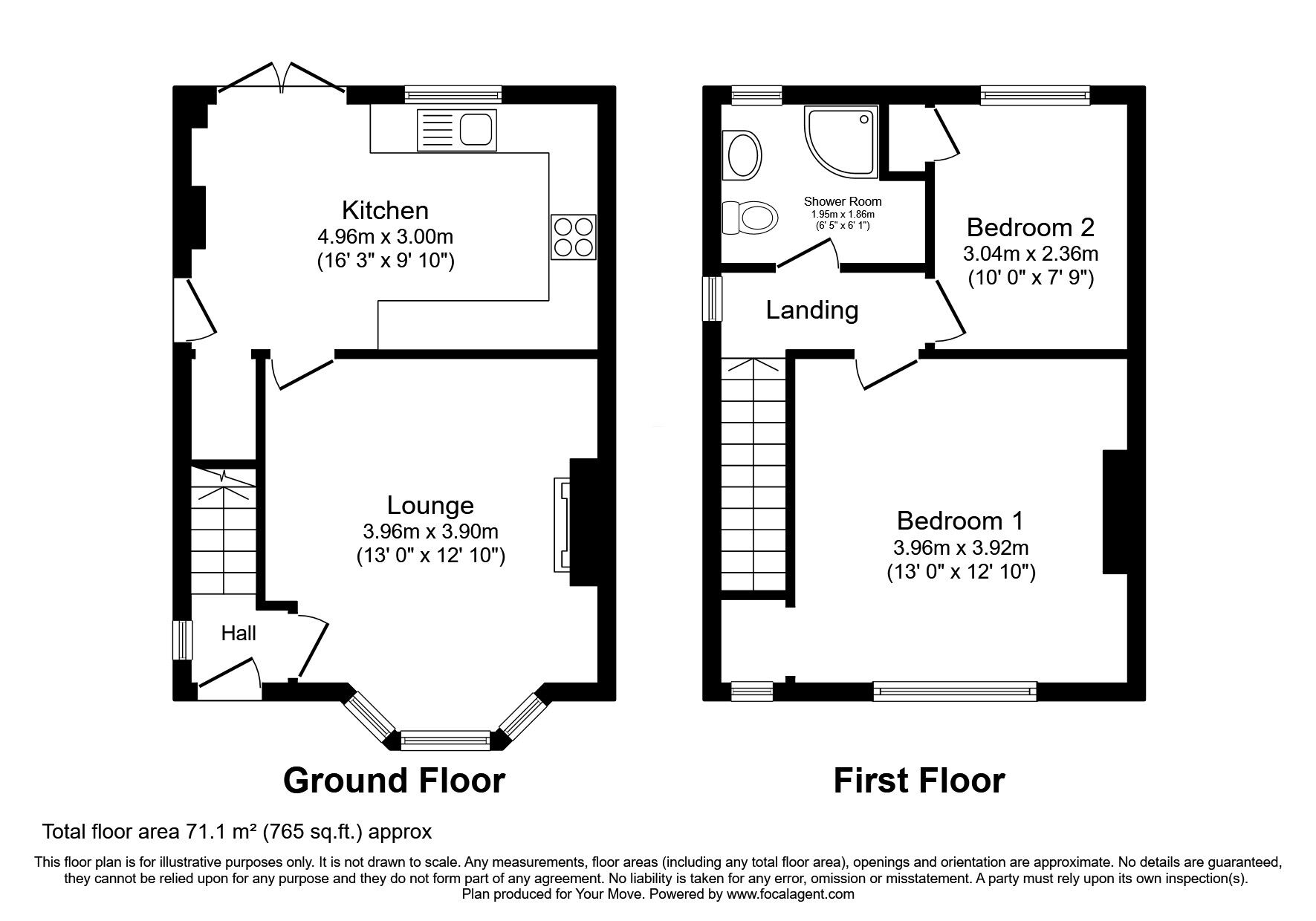 Floorplan of 2 bedroom Semi Detached House for sale, Park Road, Ilkeston, Derbyshire, DE7