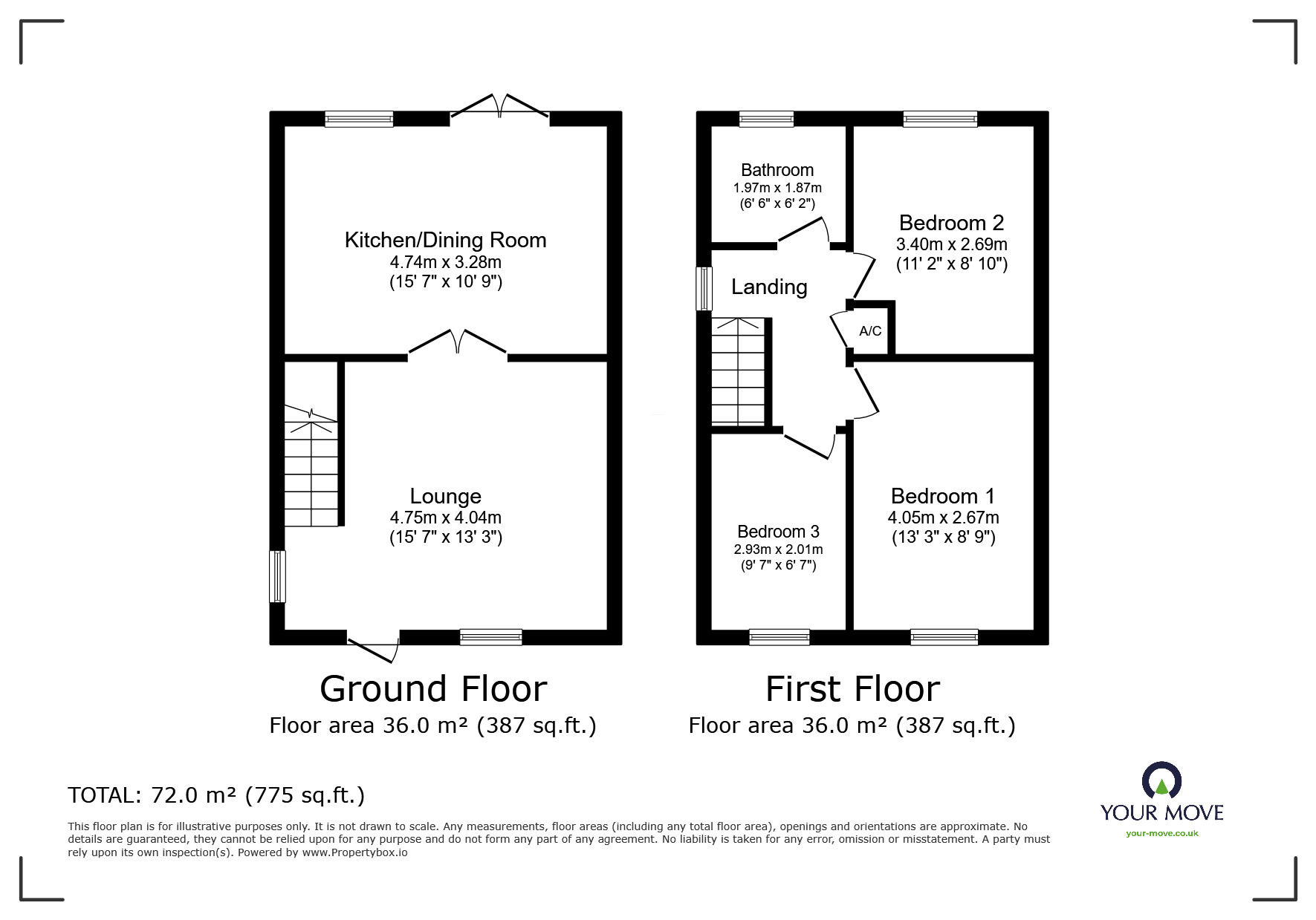 Floorplan of 3 bedroom Semi Detached House for sale, Pentridge Drive, Ilkeston, Derbyshire, DE7