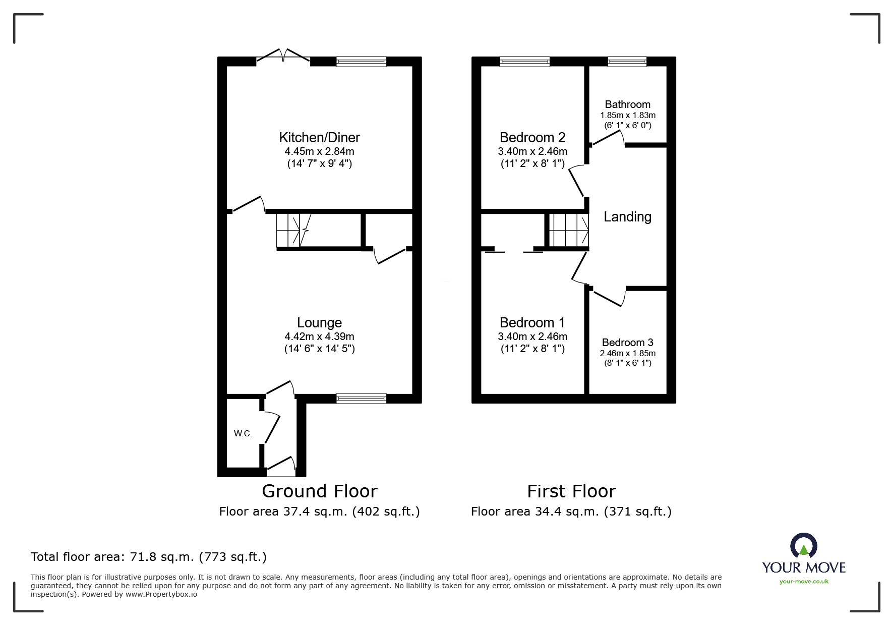 Floorplan of 3 bedroom Link Detached House to rent, Forget Me Not Way, Sutton-in-Ashfield, Nottinghamshire, NG17
