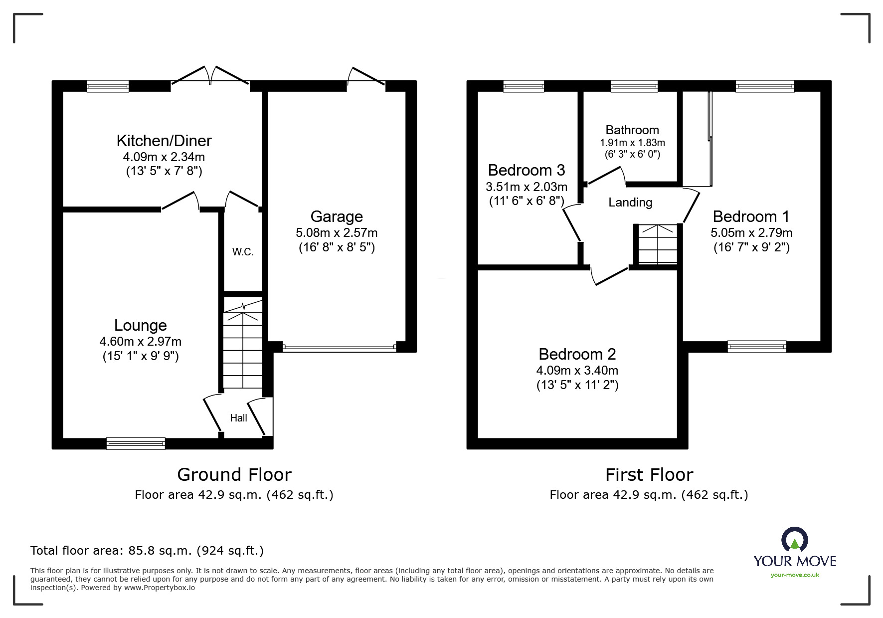 Floorplan of 3 bedroom Detached House to rent, St. Andrews Street, Sutton-in-Ashfield, Nottinghamshire, NG17