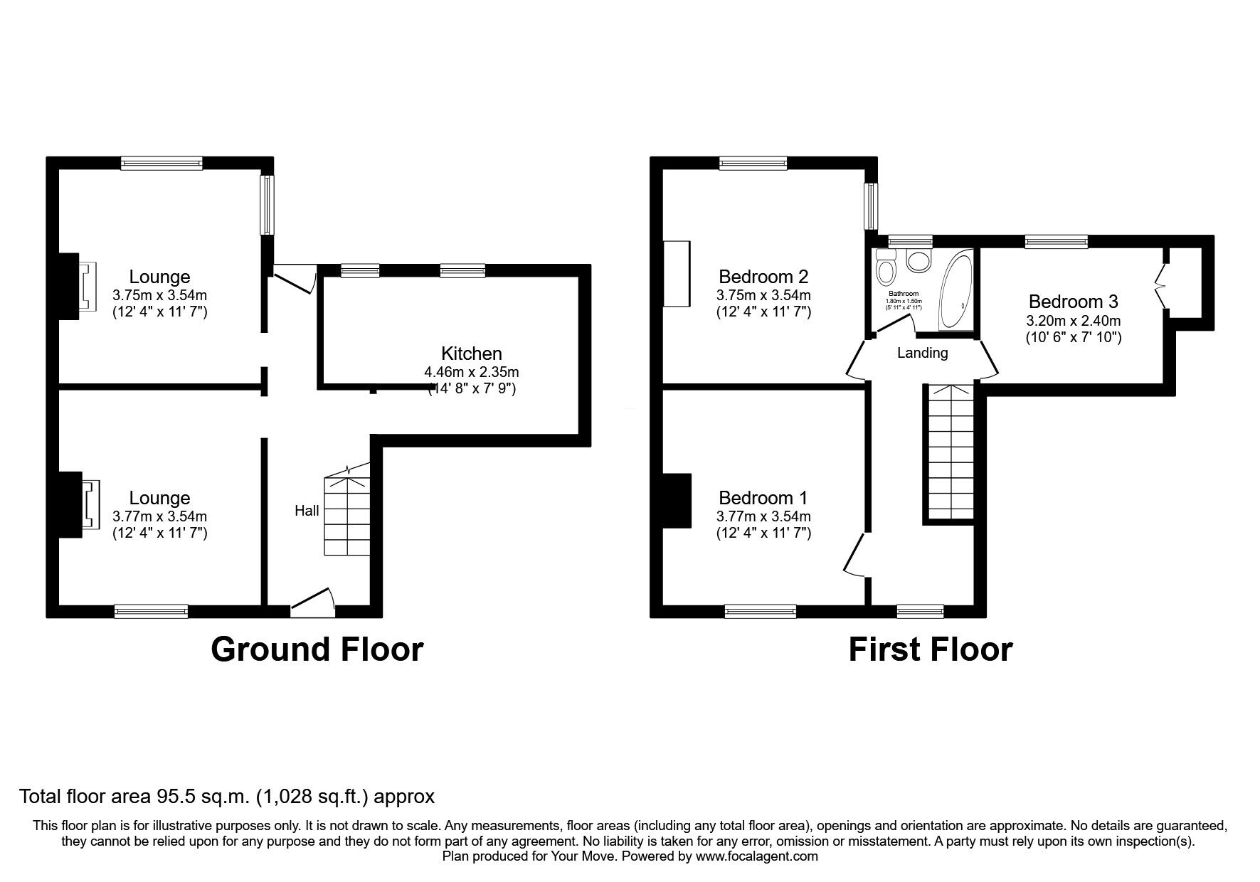 Floorplan of 3 bedroom Semi Detached House for sale, St. Mary Street, Ilkeston, Derbyshire, DE7