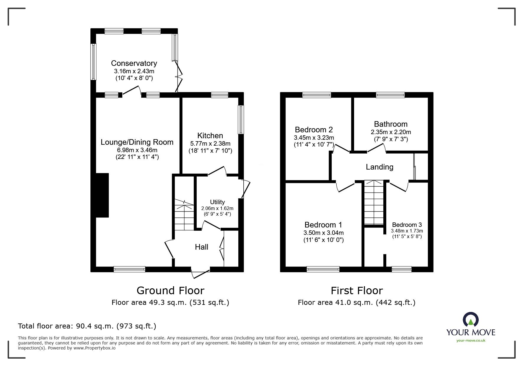 Floorplan of 3 bedroom End Terrace House for sale, Beckhampton Road, Nottingham, Nottinghamshire, NG5