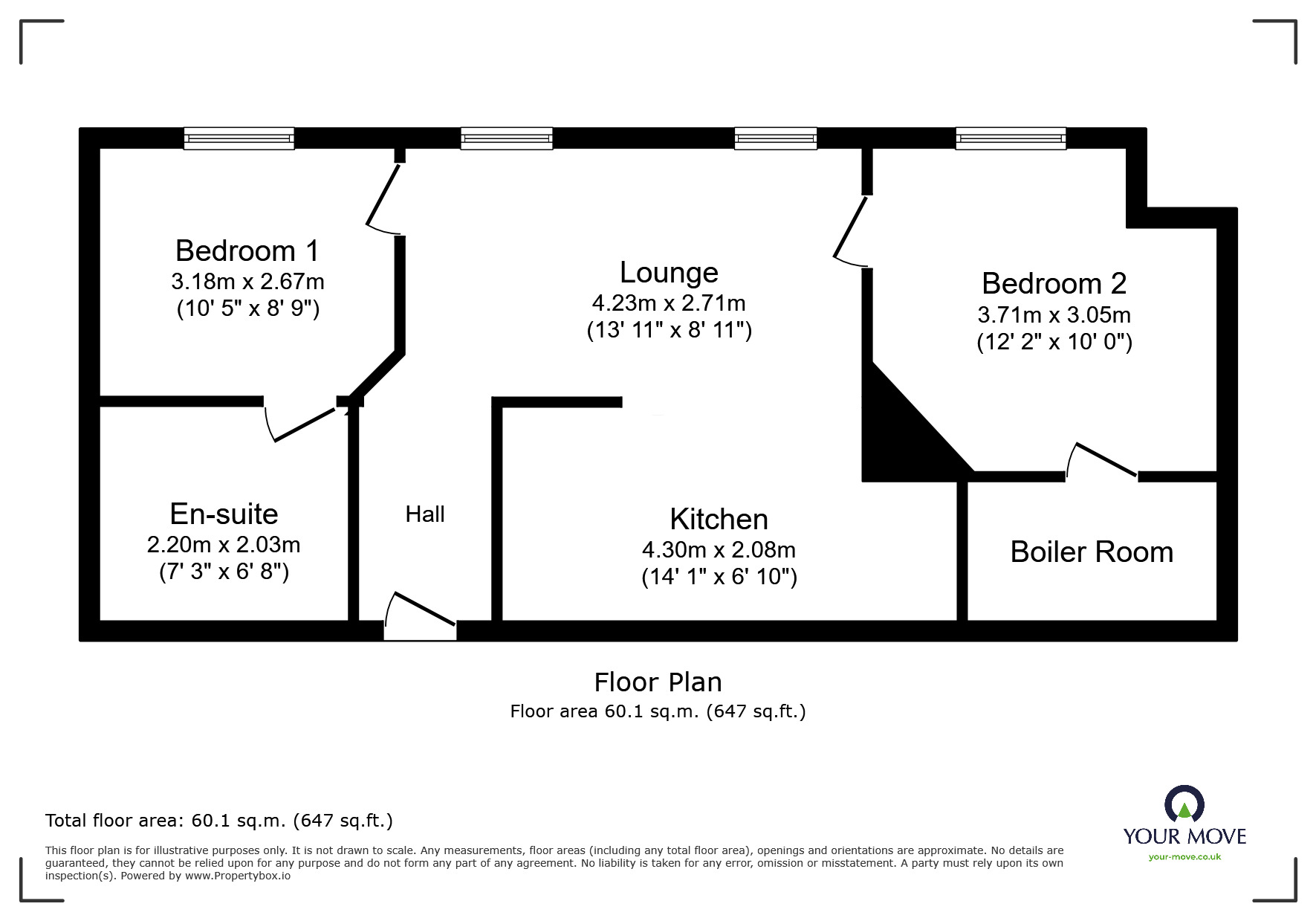 Floorplan of 2 bedroom  Flat to rent, Gower Street, Derby, Derbyshire, DE1