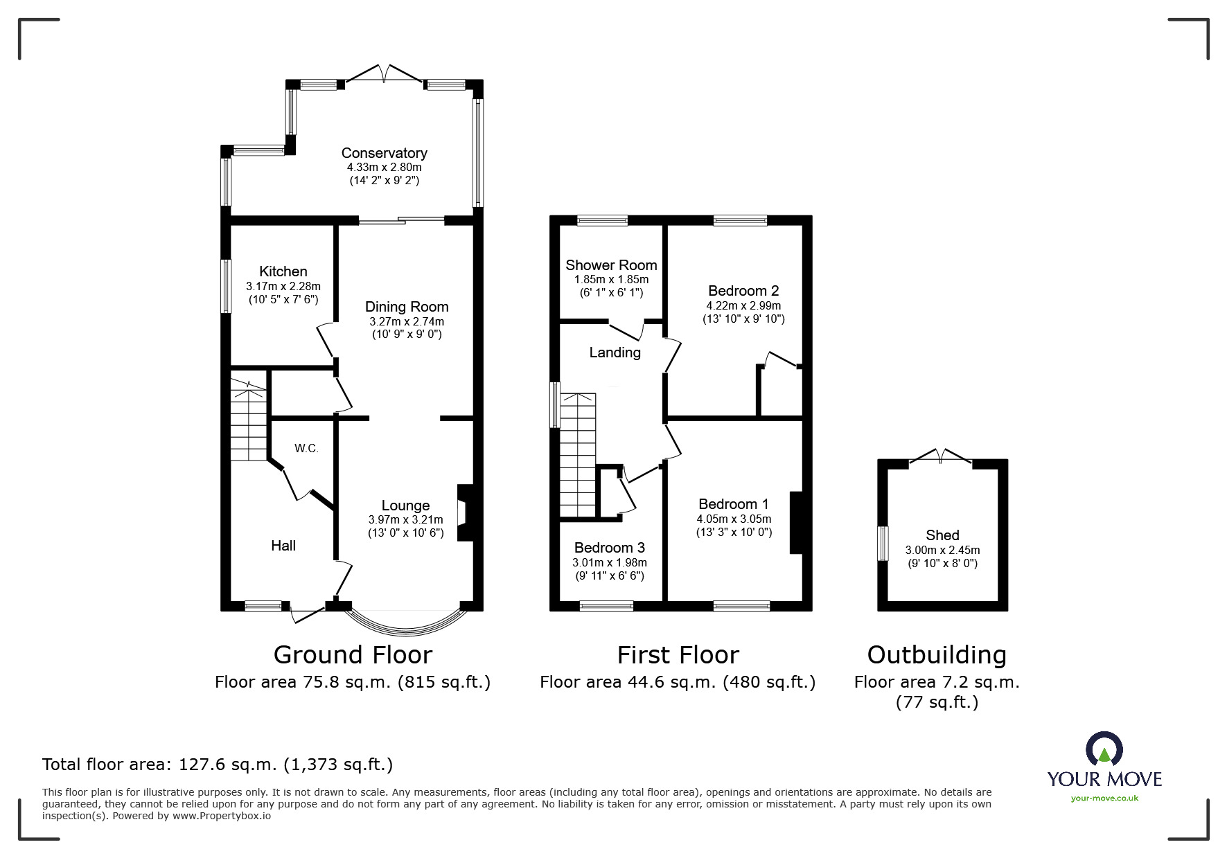 Floorplan of 3 bedroom Semi Detached House for sale, Newstead Road North, Ilkeston, Derbyshire, DE7