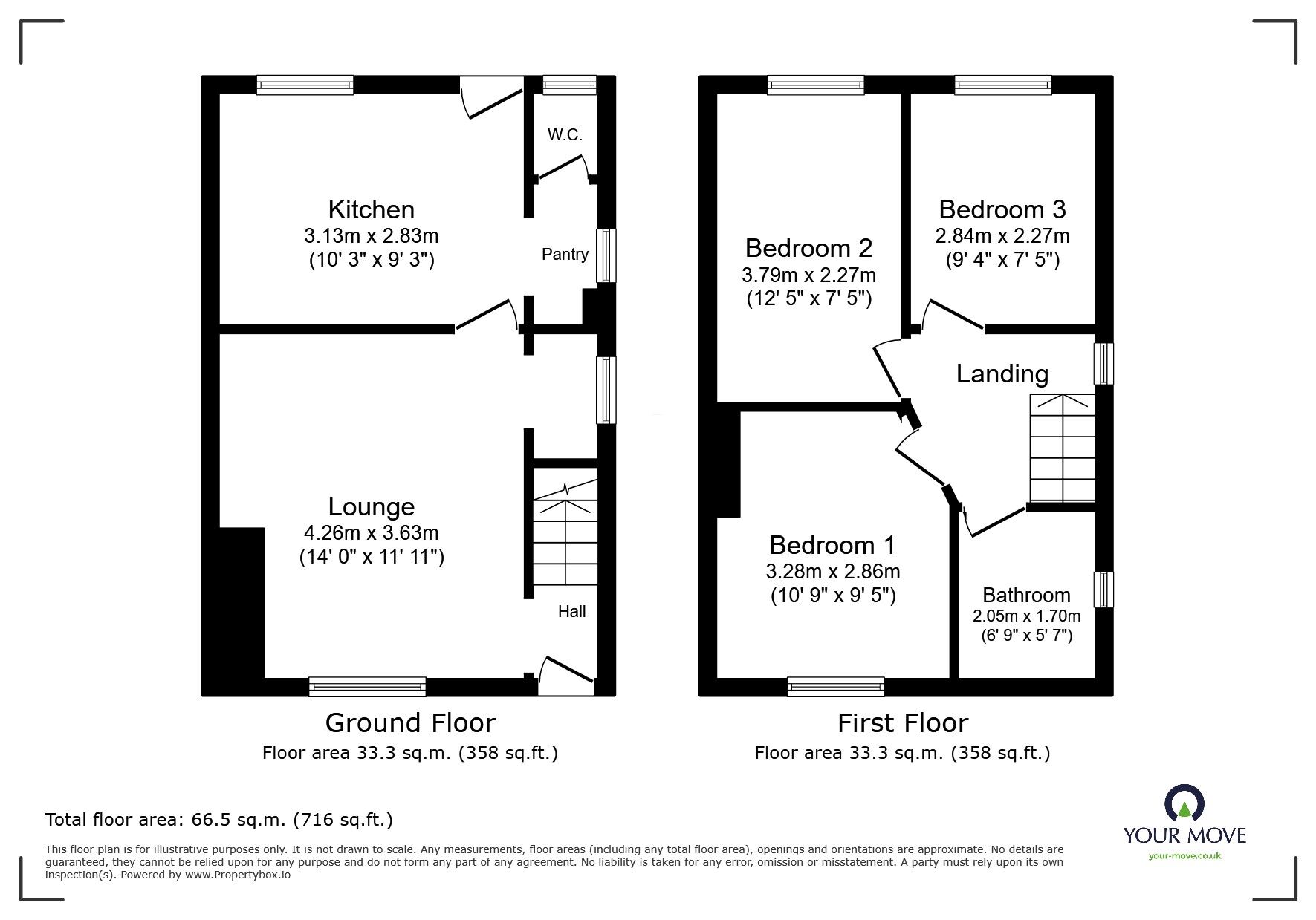 Floorplan of 3 bedroom Semi Detached House for sale, Church Drive, Ilkeston, Derbyshire, DE7