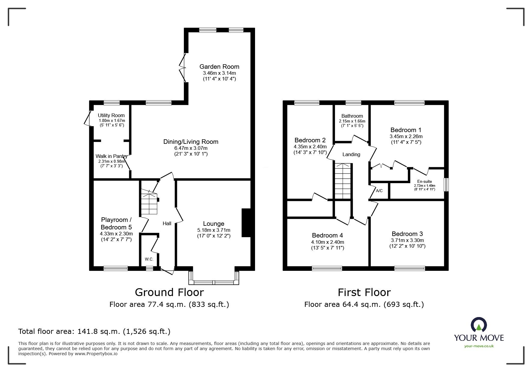 Floorplan of 4 bedroom Detached House for sale, Barnes Croft, Heanor, Derbyshire, DE75