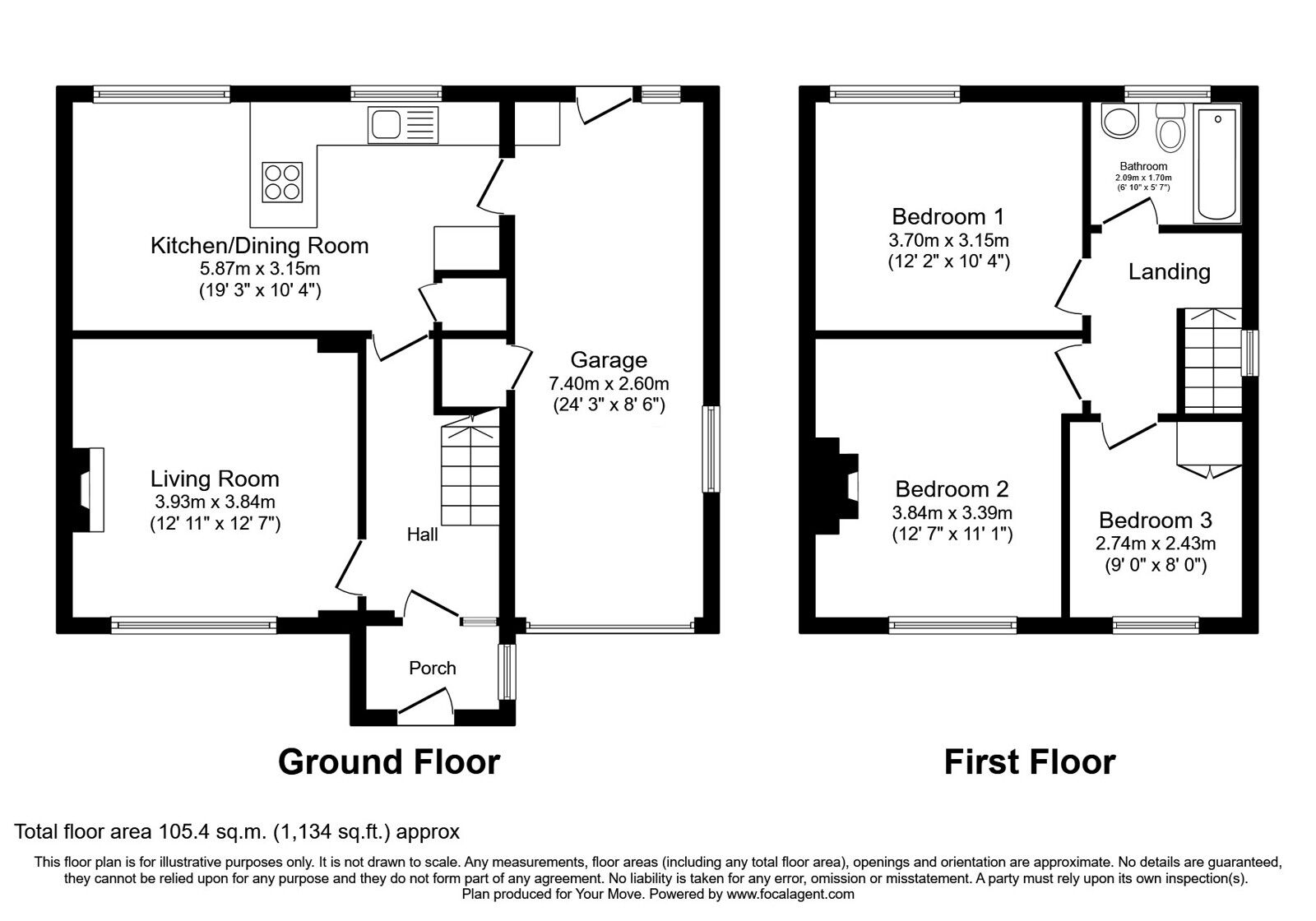 Floorplan of 3 bedroom Semi Detached House for sale, Haynes Avenue, Trowell, Nottinghamshire, NG9