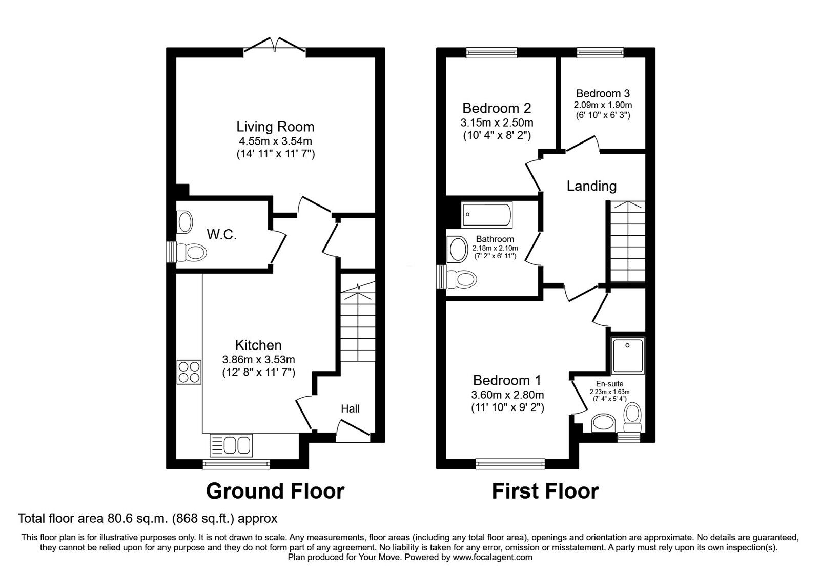 Floorplan of 3 bedroom Semi Detached House for sale, The Darwell, Bramcote, Stapleford, NG9