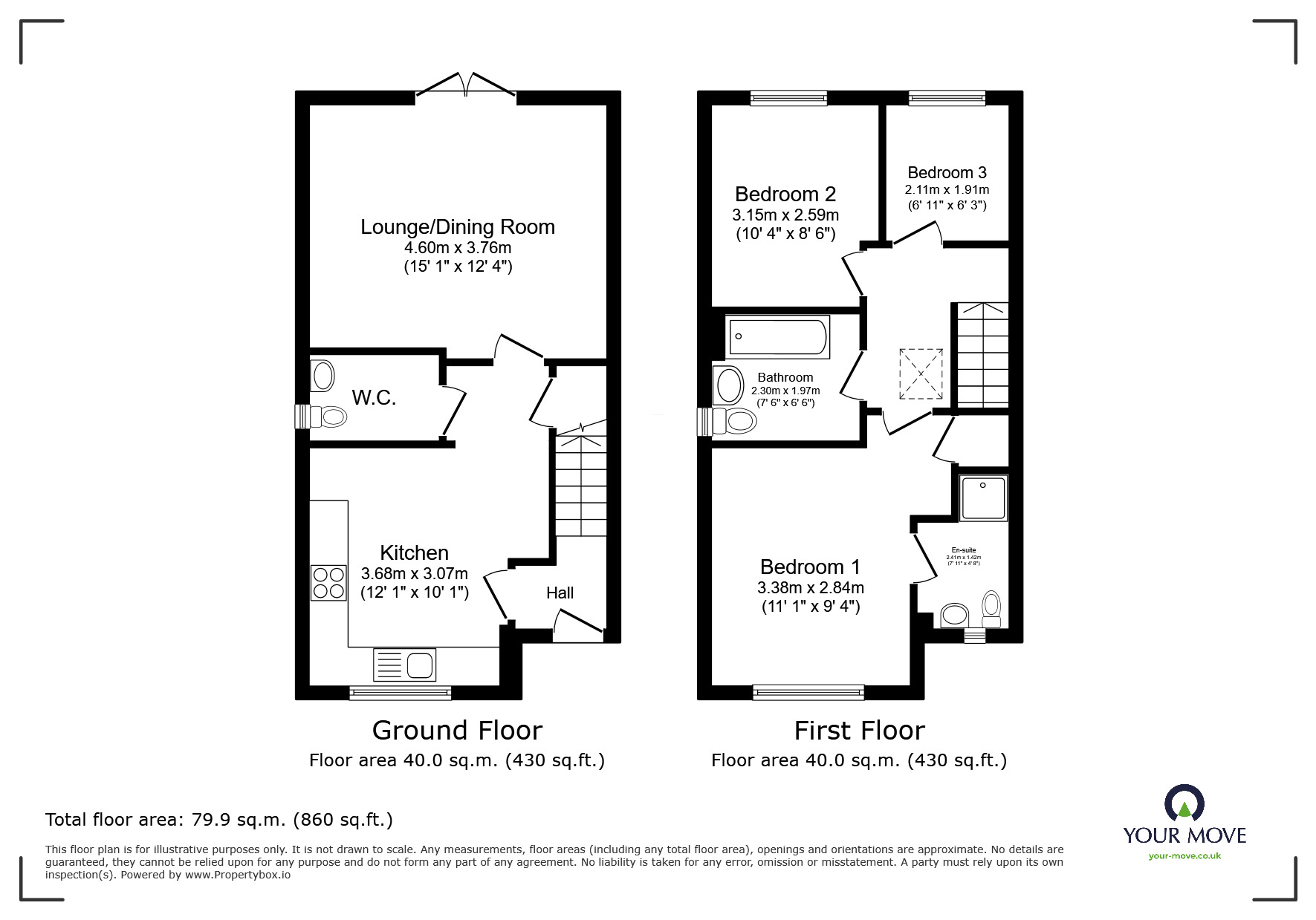 Floorplan of 3 bedroom Semi Detached House for sale, Codling Close, Bramcote, Nottingham, NG9