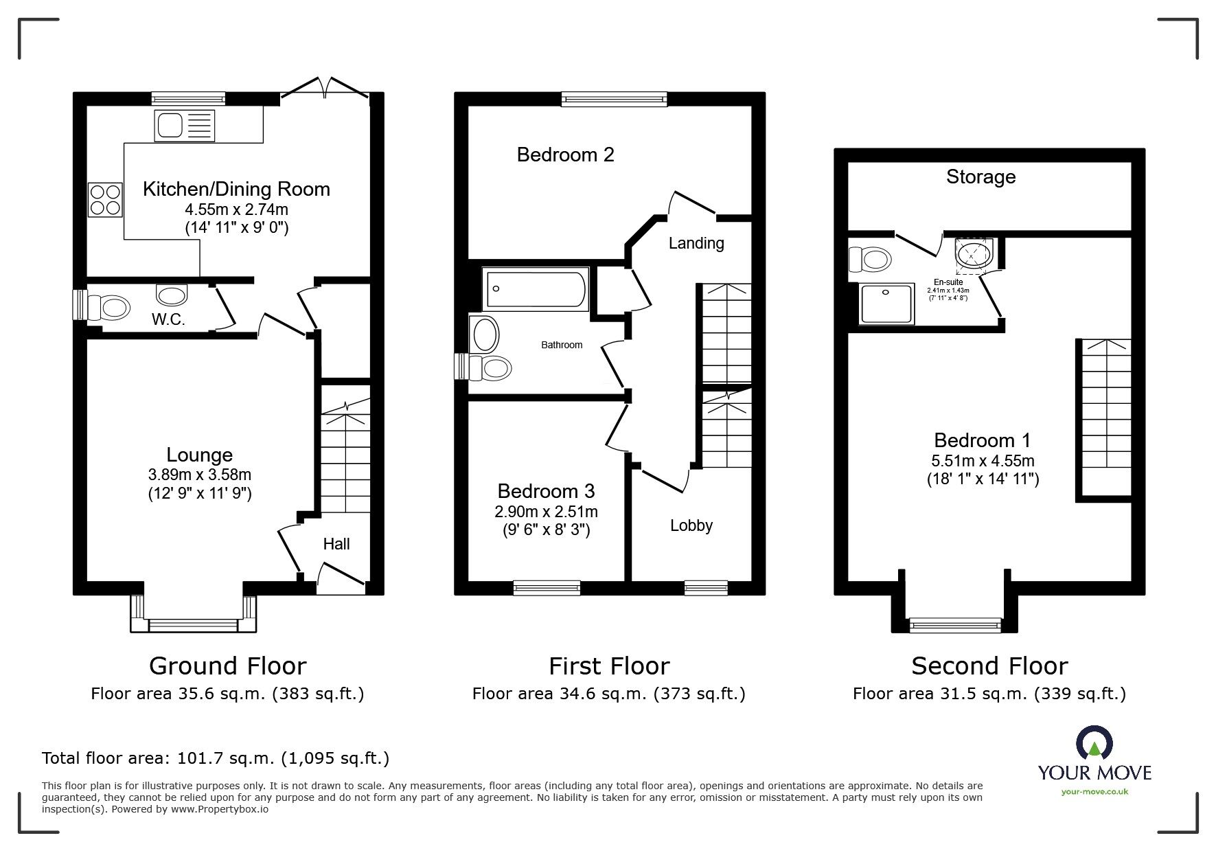 Floorplan of 3 bedroom Semi Detached House for sale, Codling Close, Bramcote, Nottingham, NG9