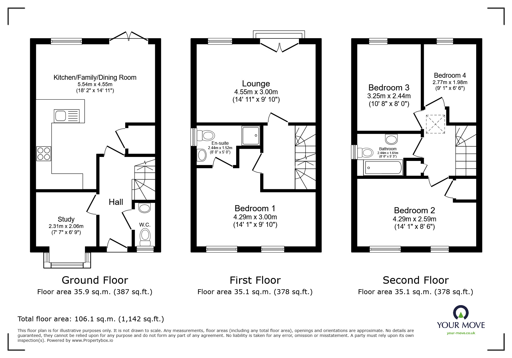 Floorplan of 4 bedroom Semi Detached House for sale, Codling Close, Bramcote, Nottingham, NG9