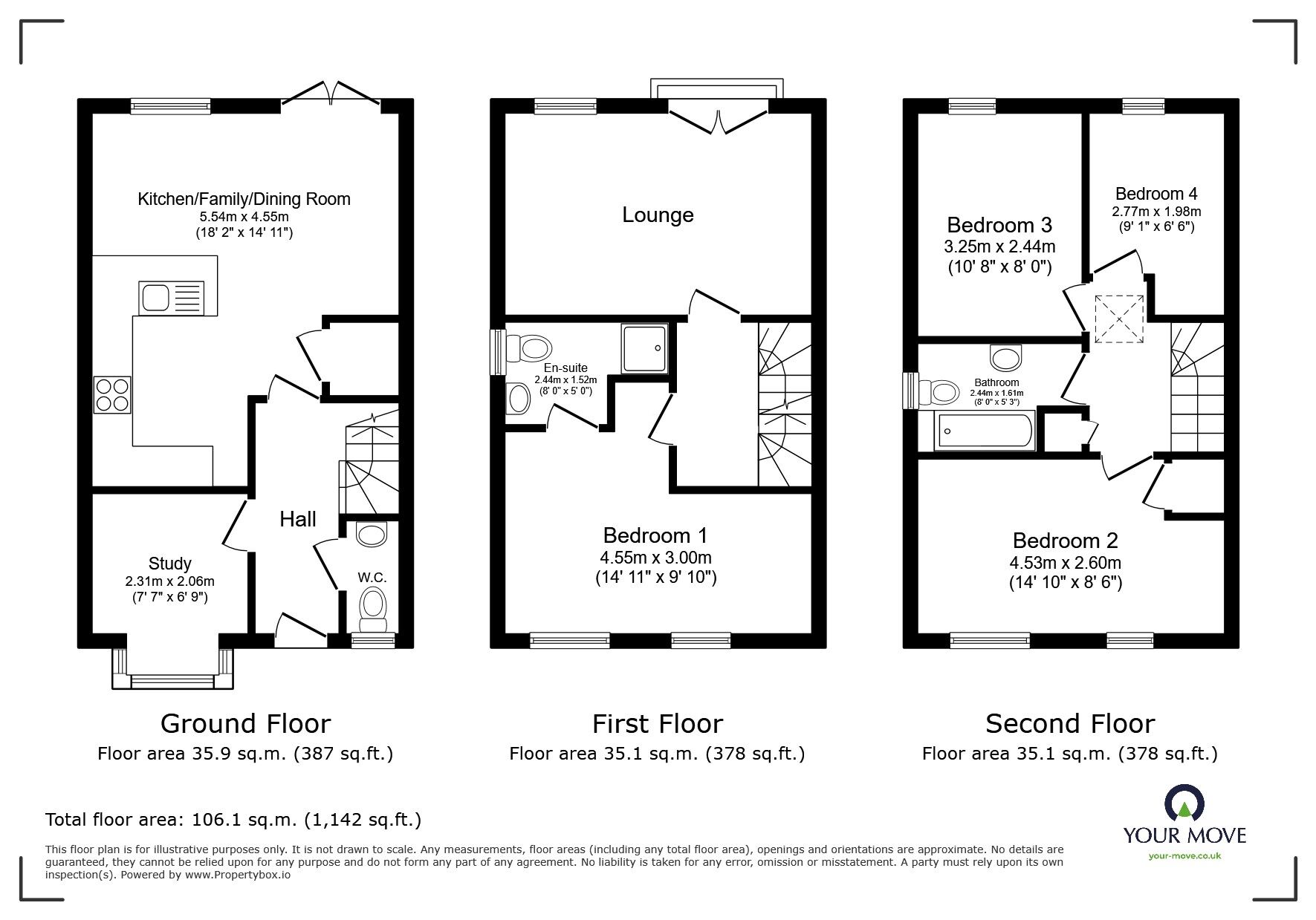 Floorplan of 4 bedroom Semi Detached House for sale, Codling Close, Bramcote, Nottingham, NG9
